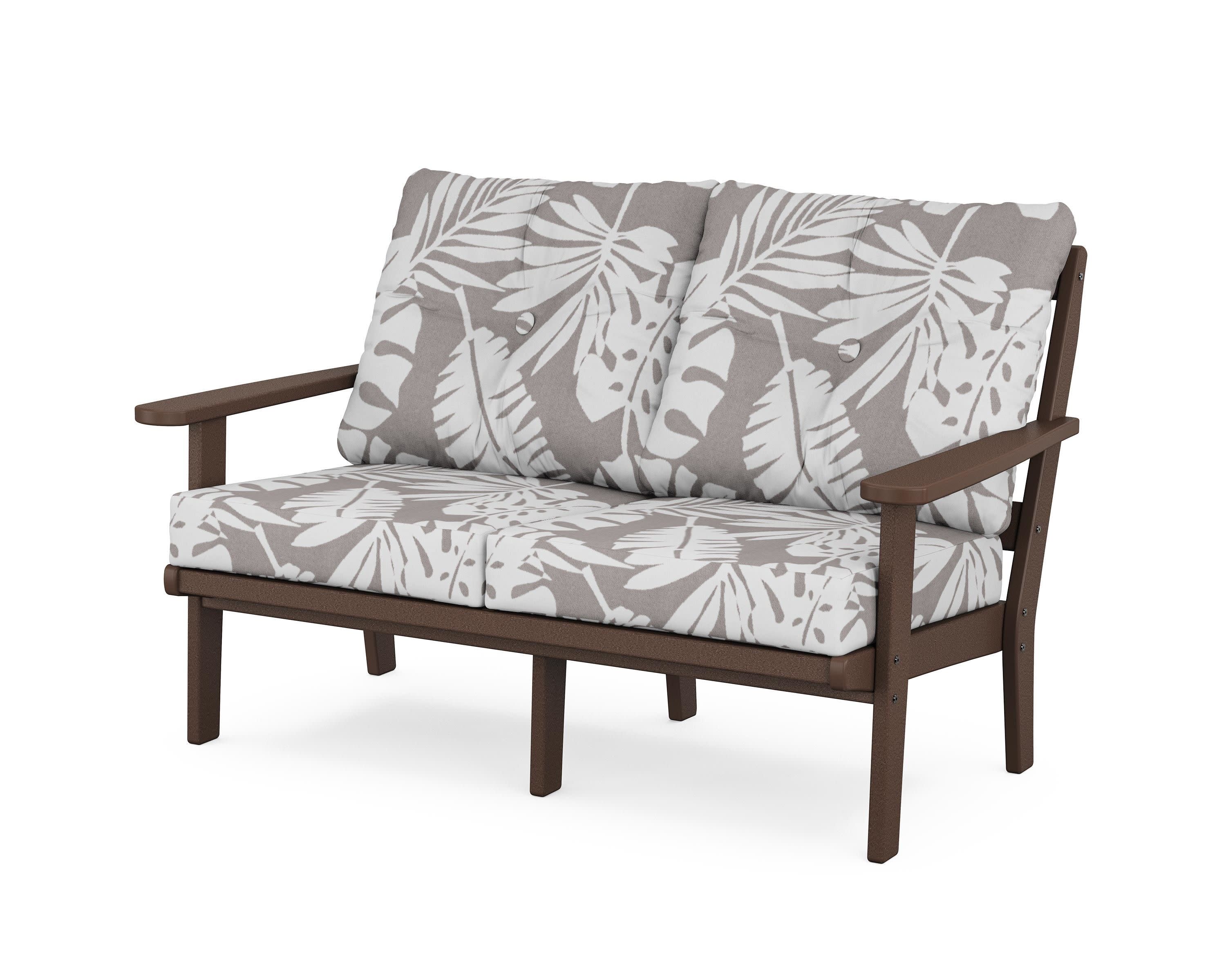Mission Deep SeatingLoveseat in Mahogany / Leaf Grey Mist