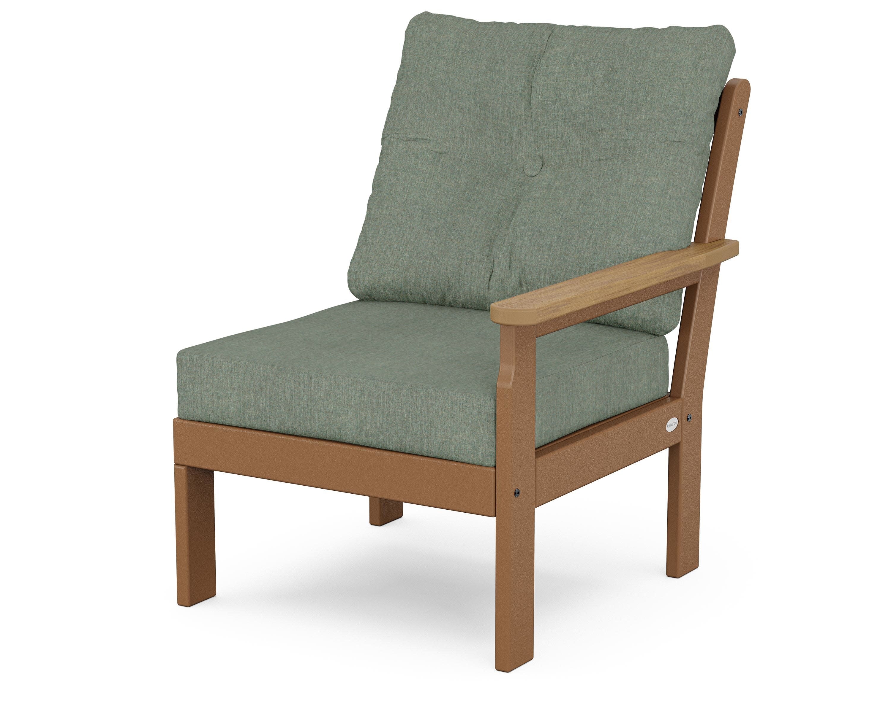 Vineyard Modular Right Arm Chair in Teak / Natural / Cast Sage