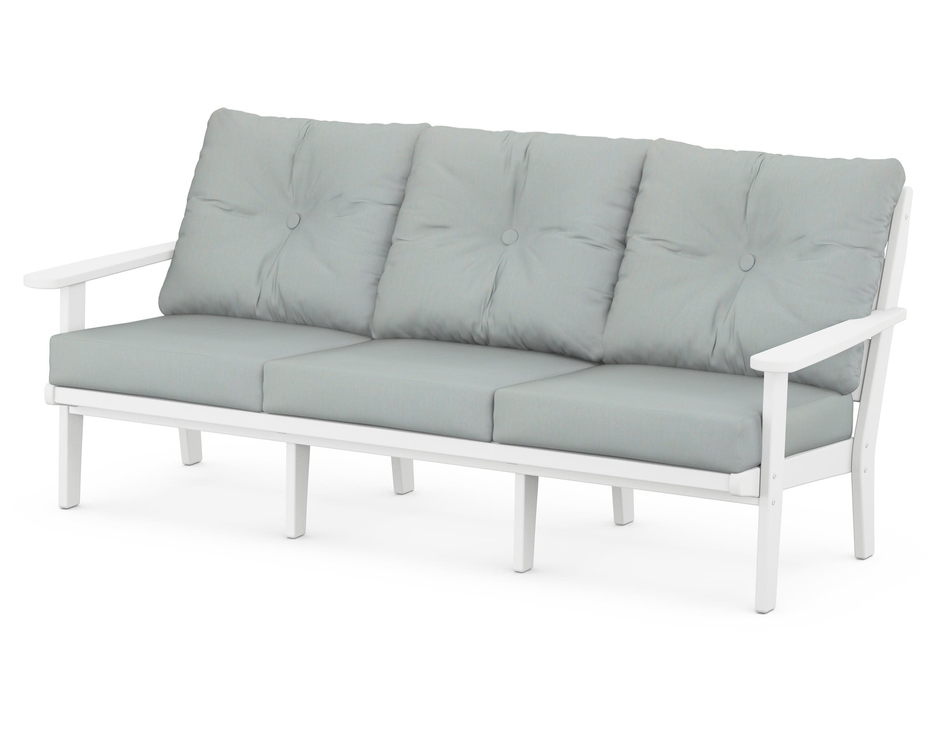 Lakeside Deep Seating Sofa in White / Spa