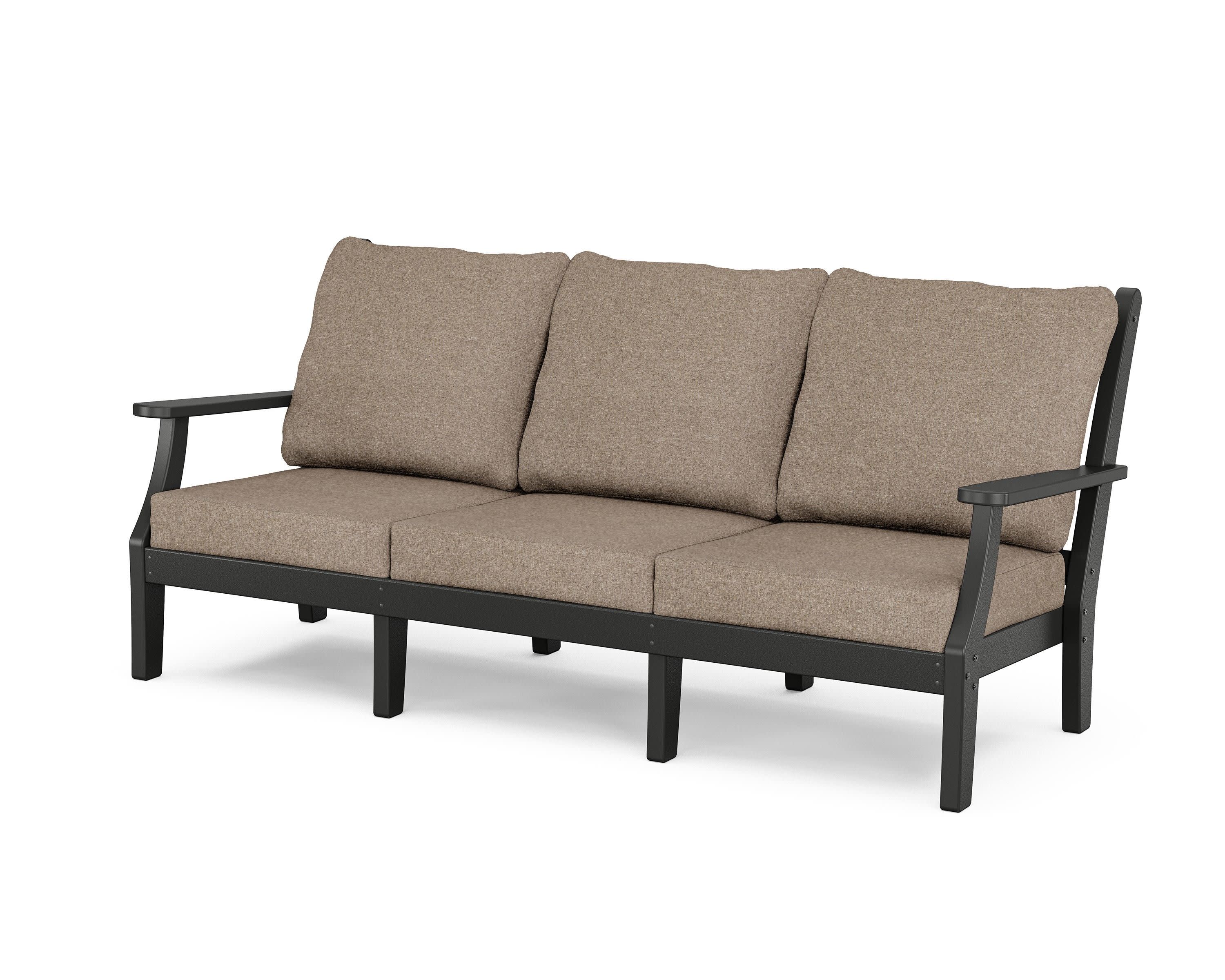Wovendale Deep Seating Sofa in Black / Spiced Burlap