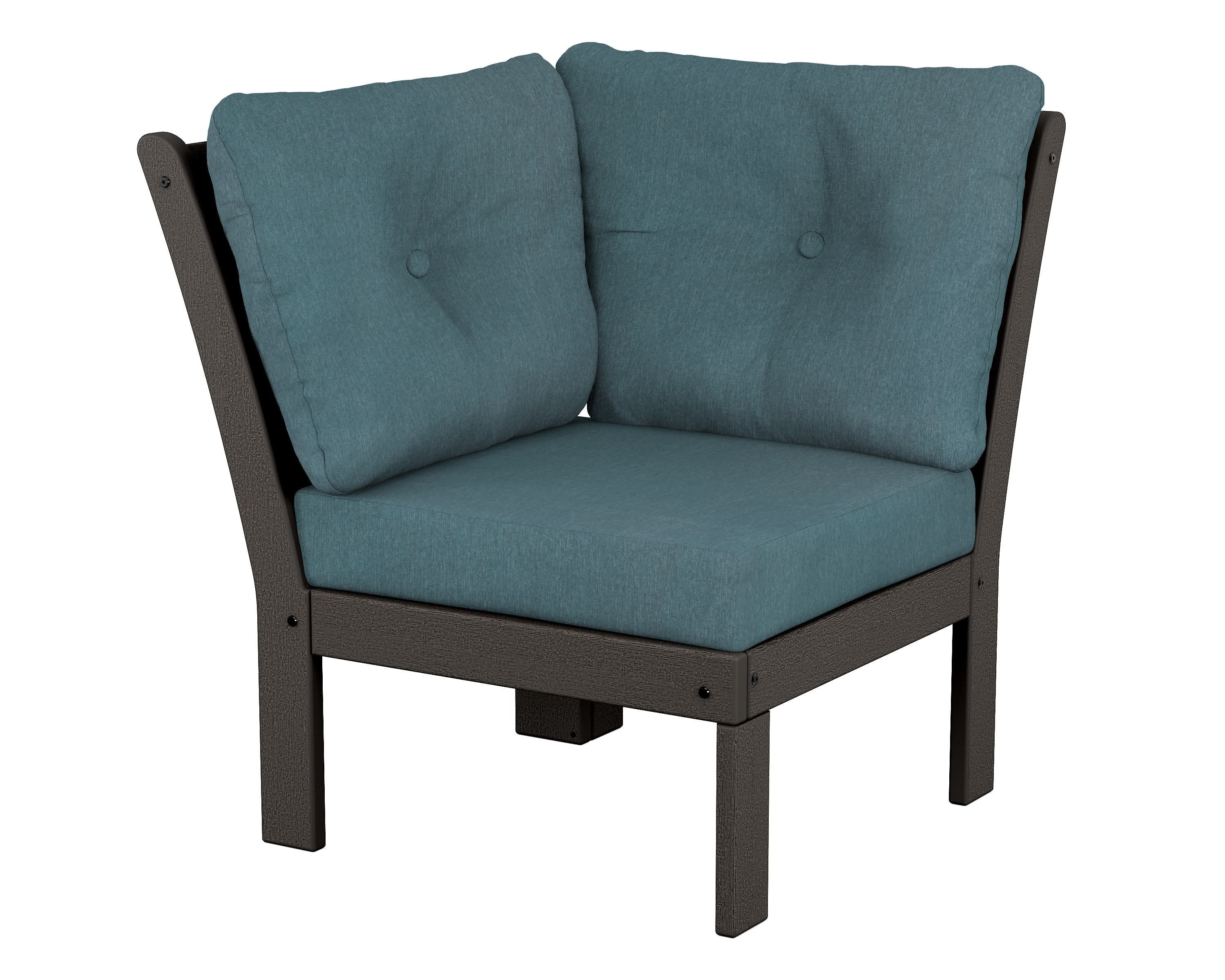 Vineyard Modular Corner Chair in Vintage Coffee / Ocean Teal