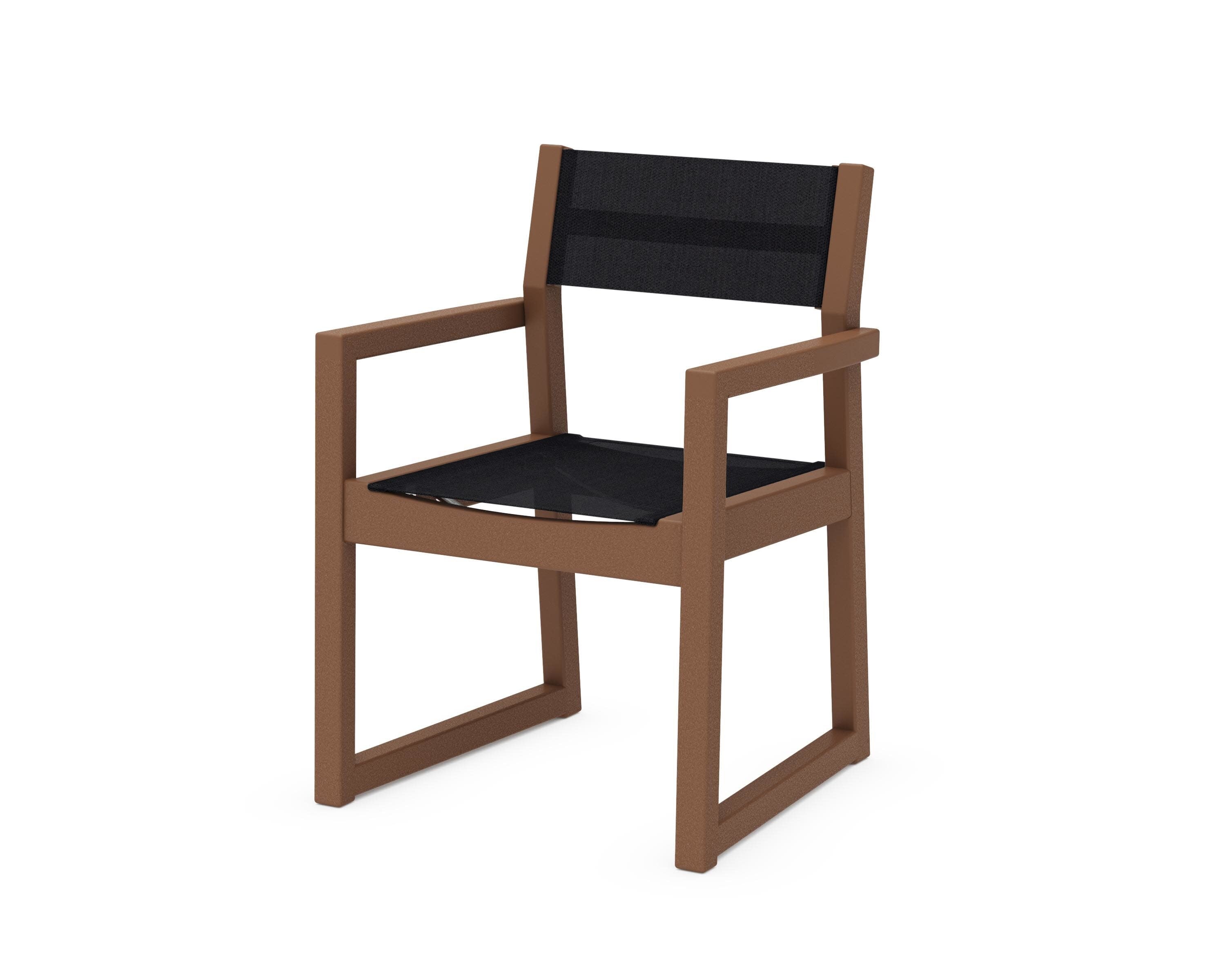 EDGE Sling Dining Arm Chair in Teak / Black Sling