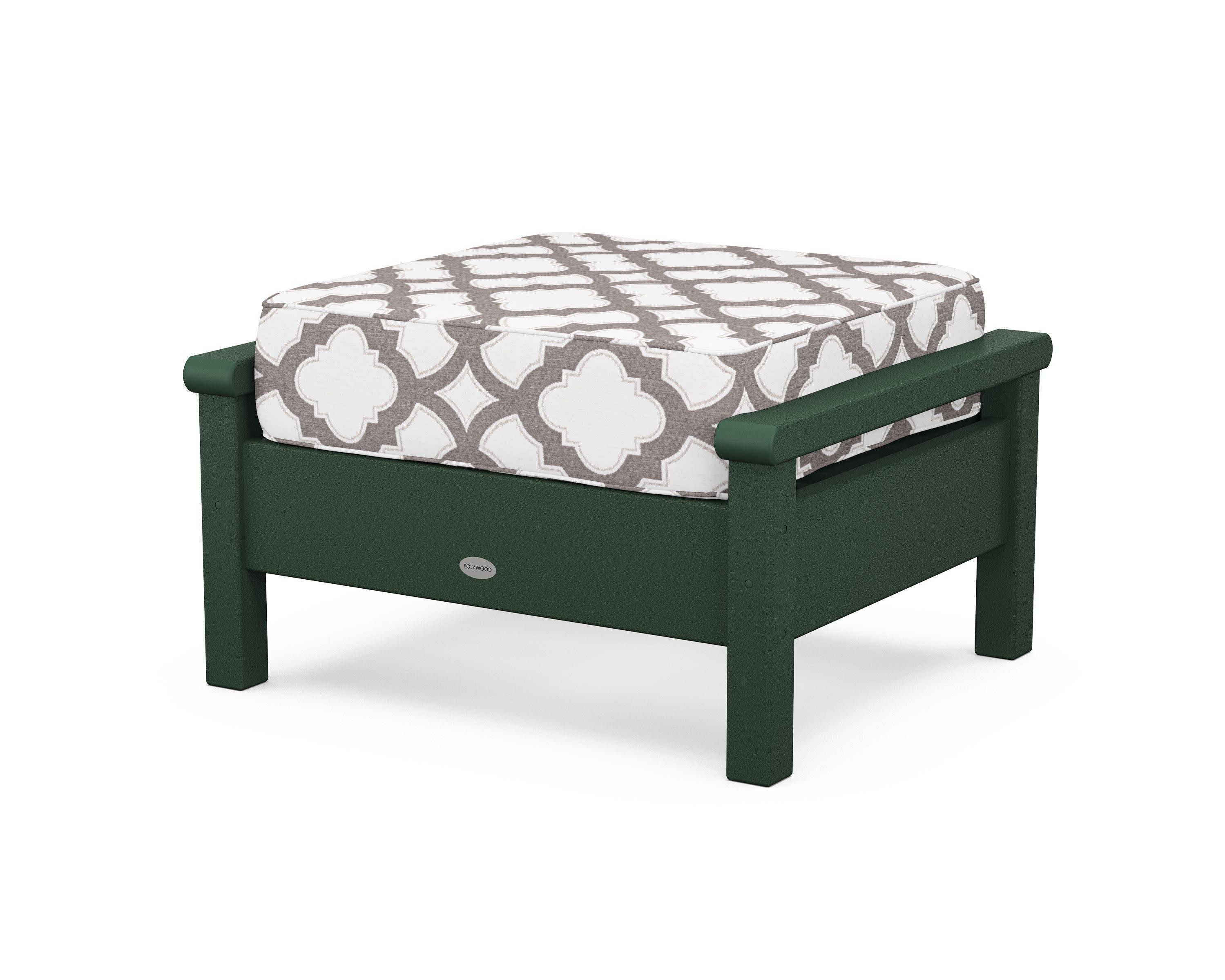 Harbour Deep Seating Ottoman in Green / Trellis Grey Mist