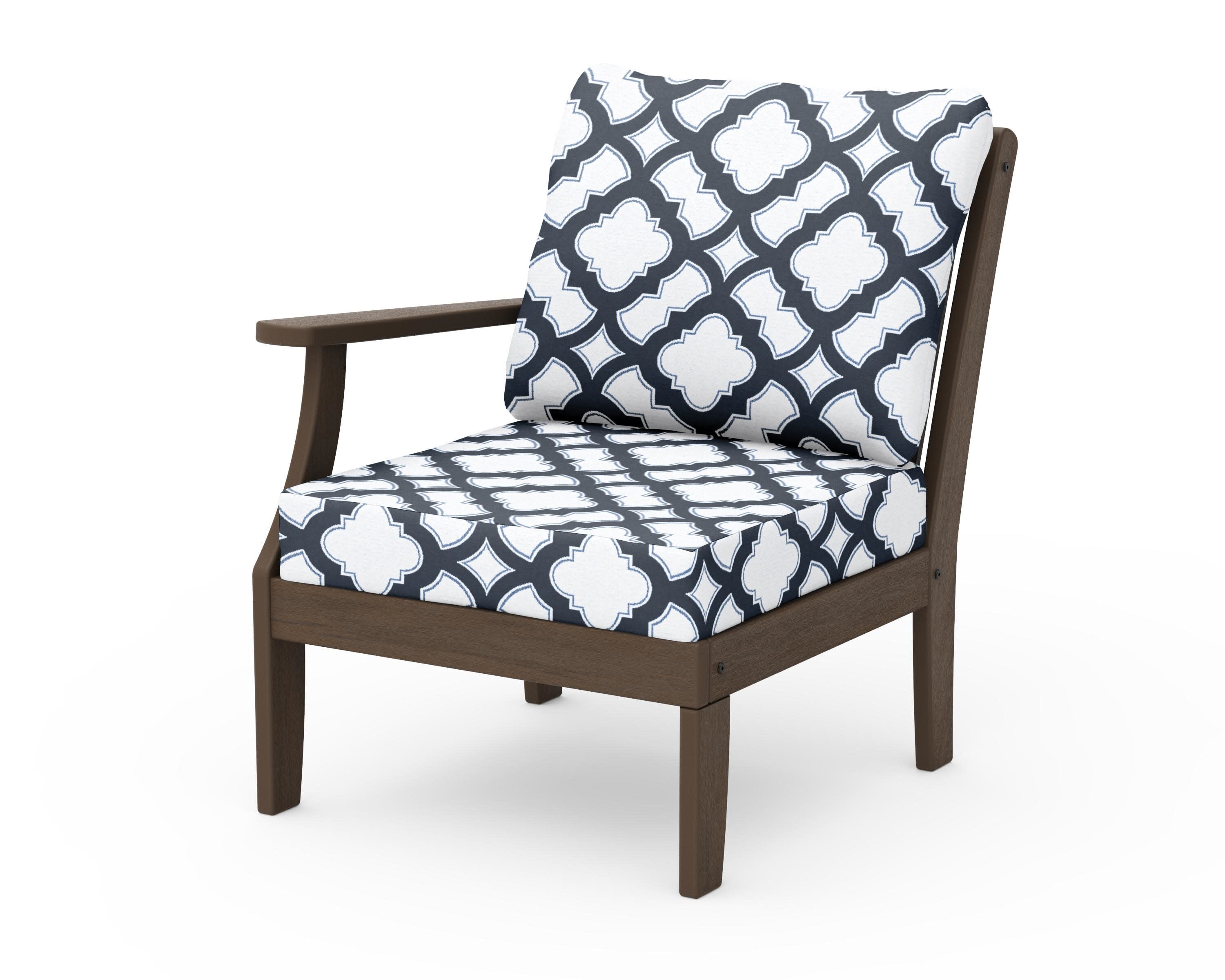 Braxton Modular Left Arm Chair in Kona / Trellis Marine Indigo