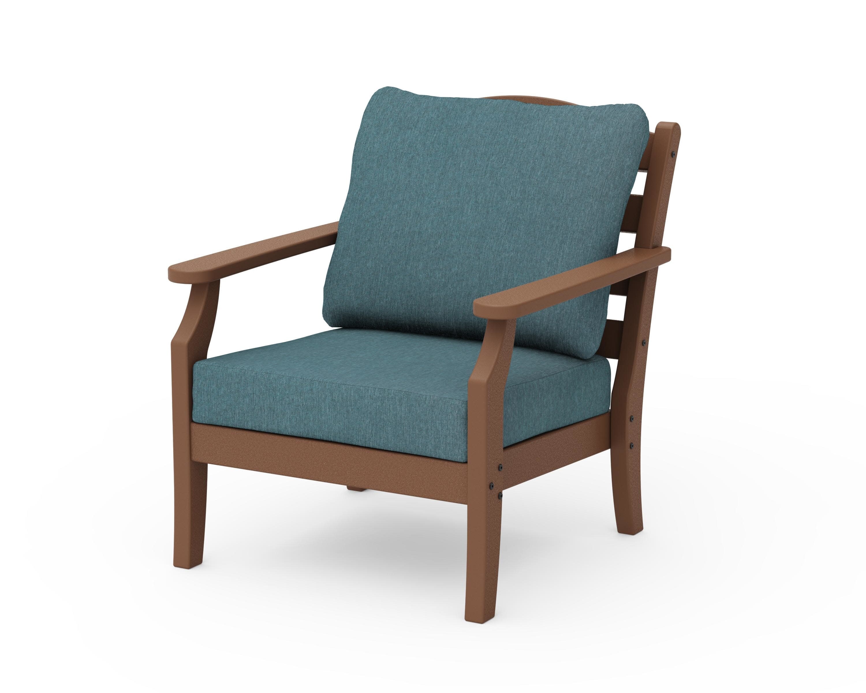 Savannah Deep Seating Chair in Teak / Ocean Teal