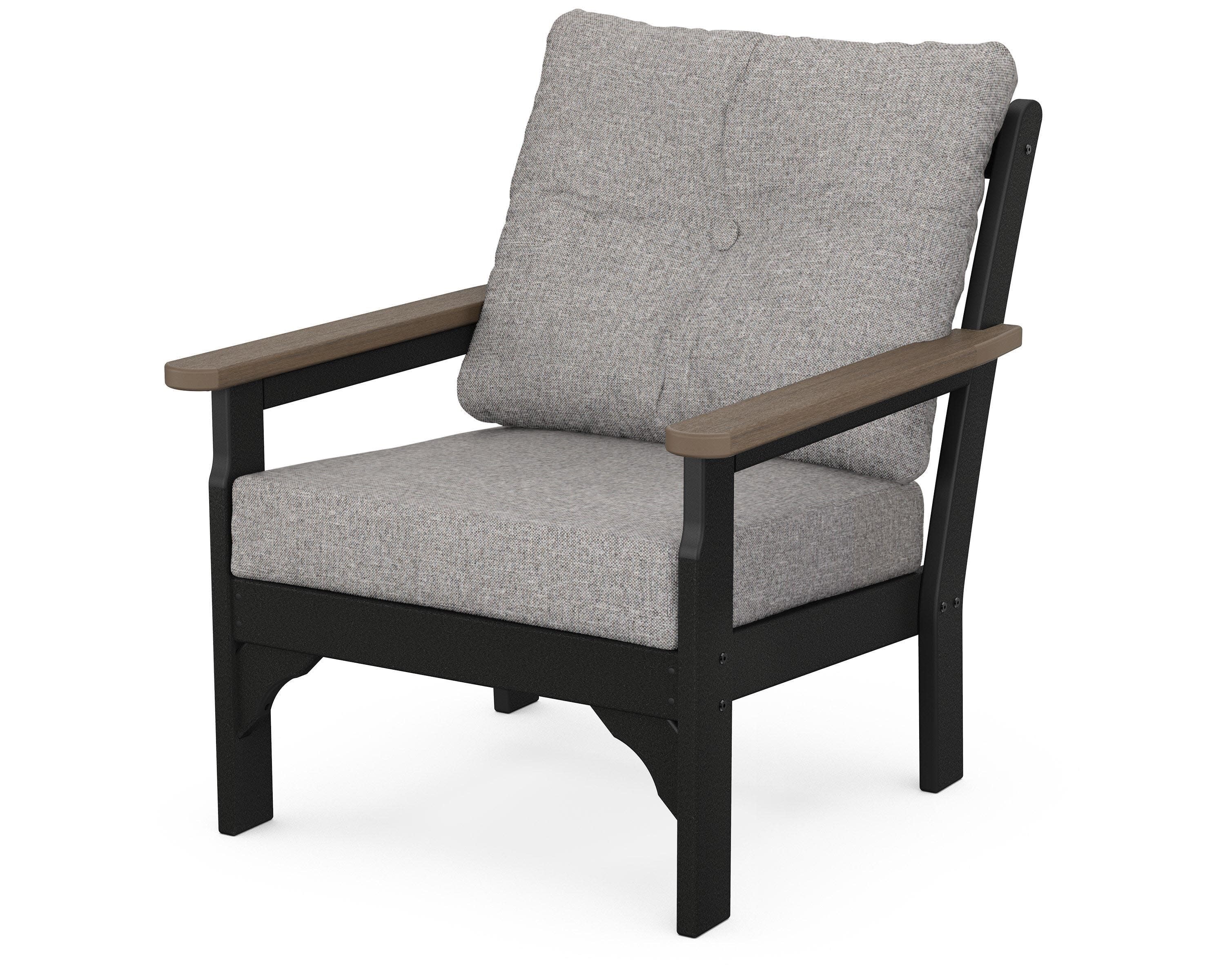 Vineyard Deep Seating Chair in Black / Kona / Grey Mist