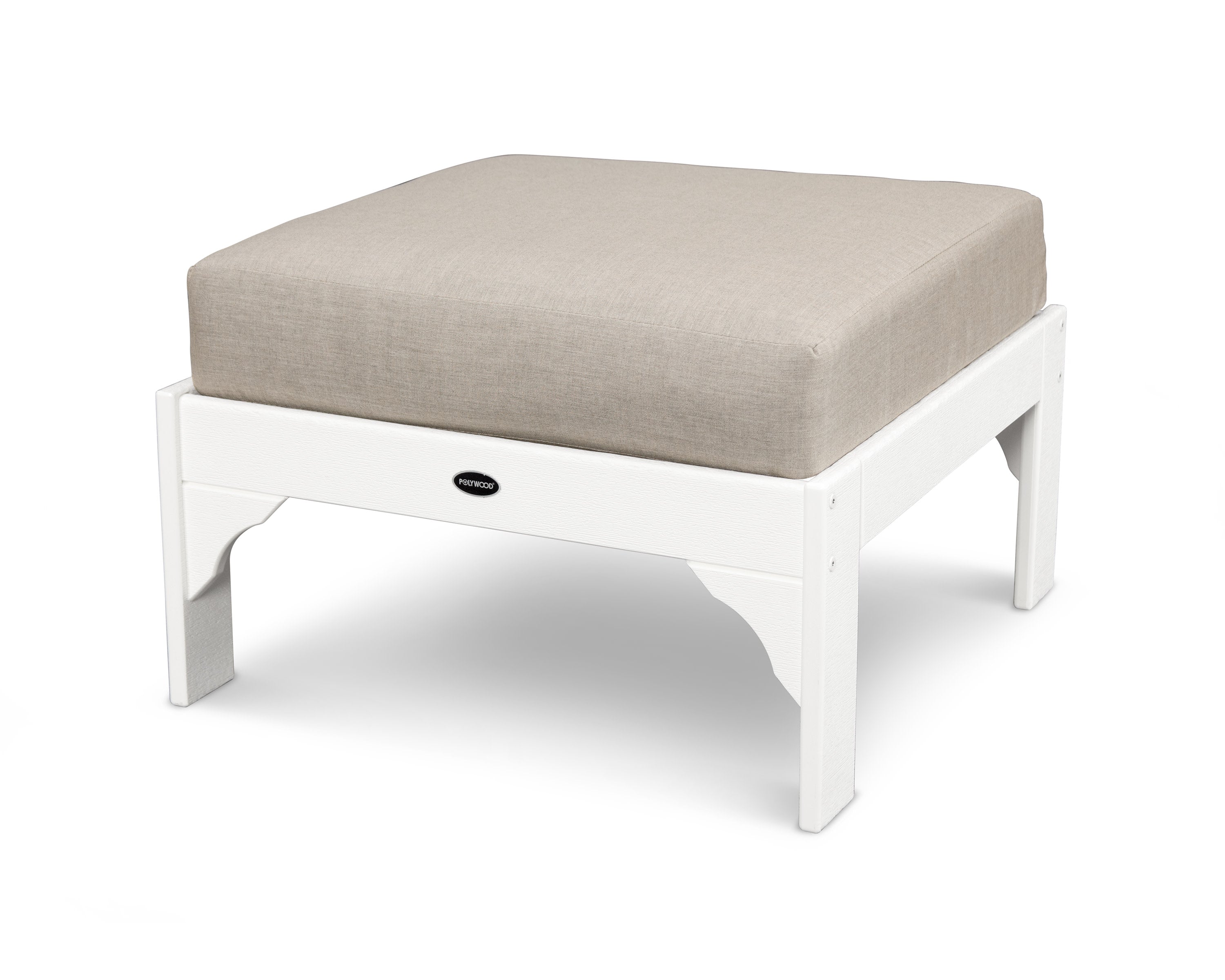 Vineyard Deep Seating Ottoman in Vintage White / Cast Ash