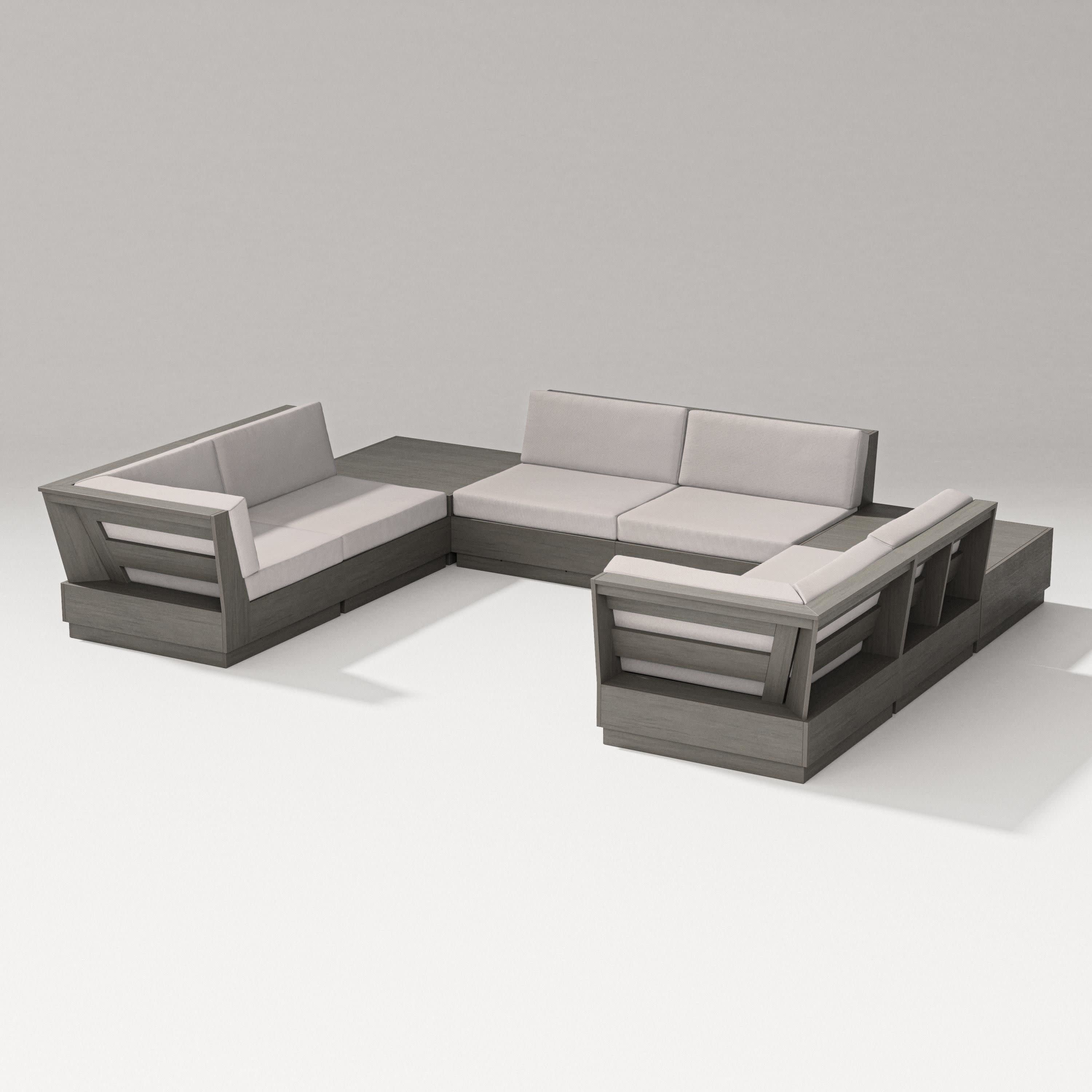 Elevate 8-Piece U-Shaped Sectional in Driftwood / Dune Burlap