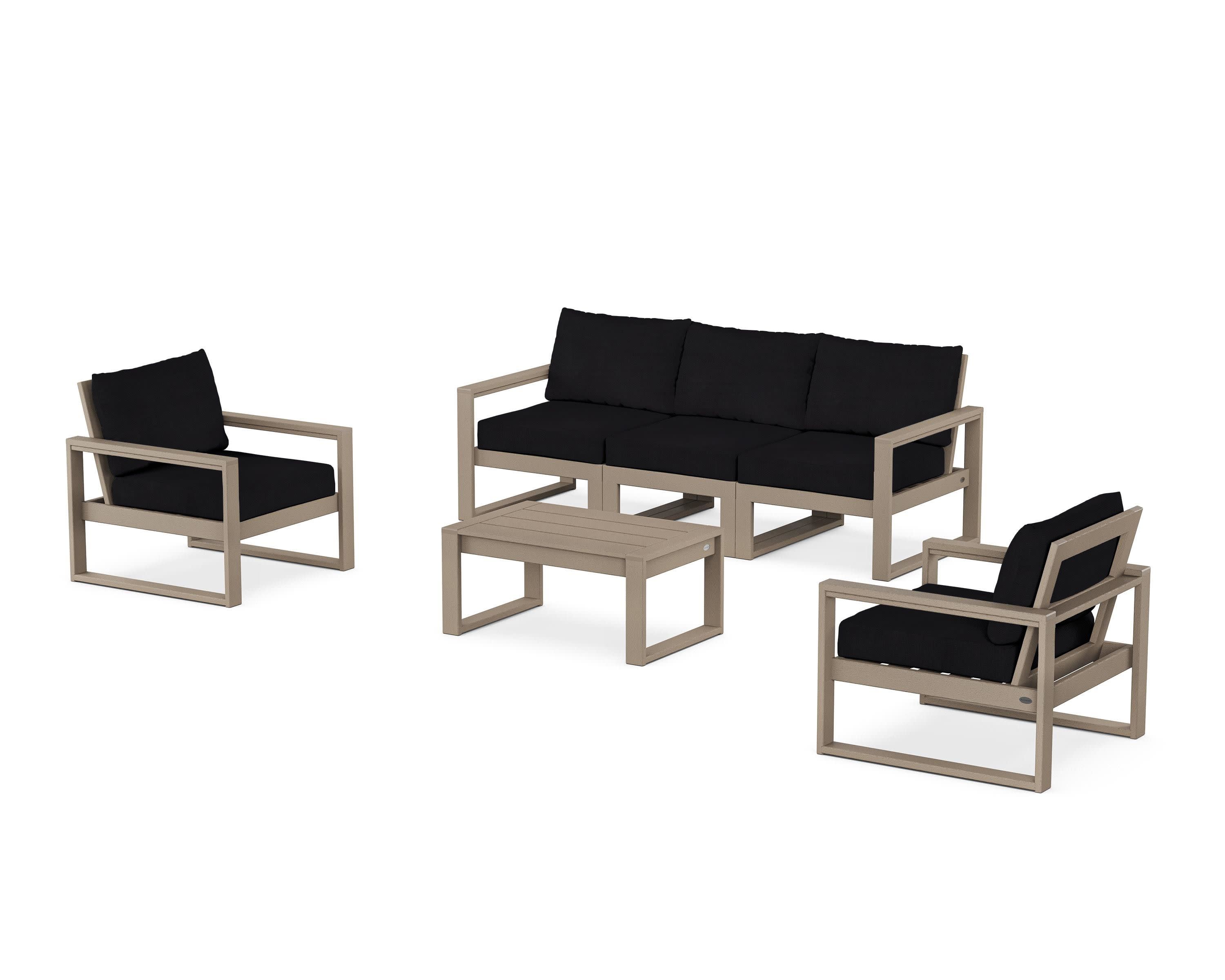 EDGE Sectional 4-Piece Deep Seating Set with Sofa in Vintage Sahara / Midnight Linen
