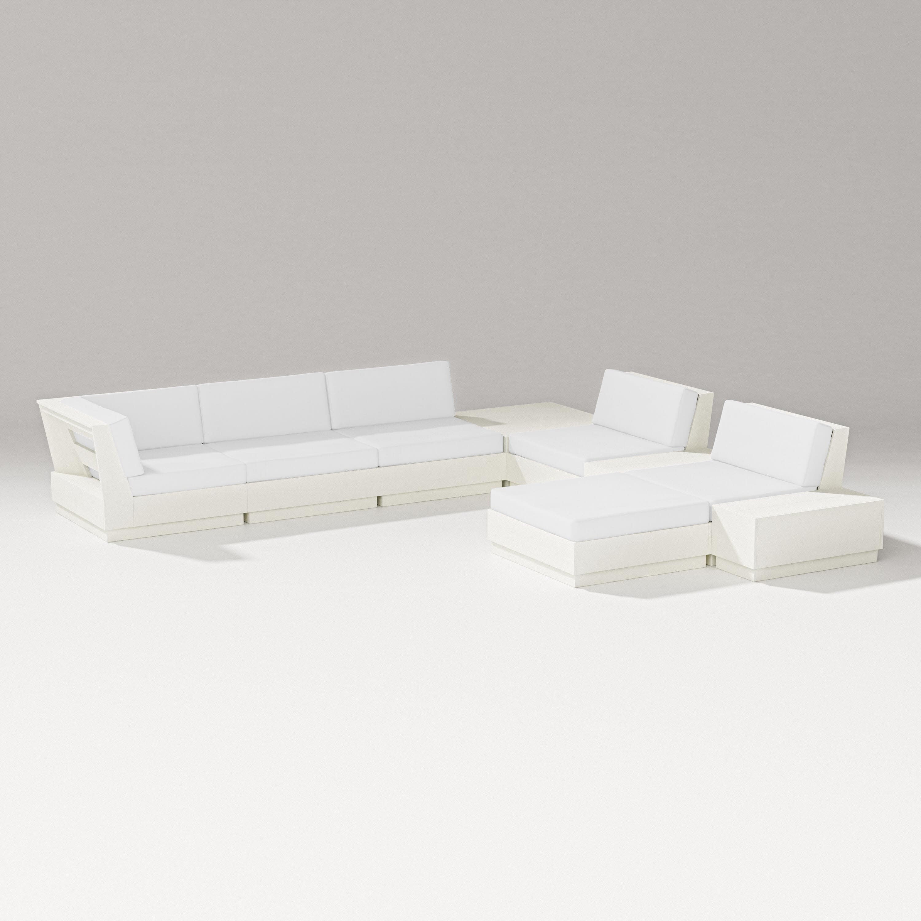 Elevate 9-Piece Conversation Sectional in Vintage White / Natural