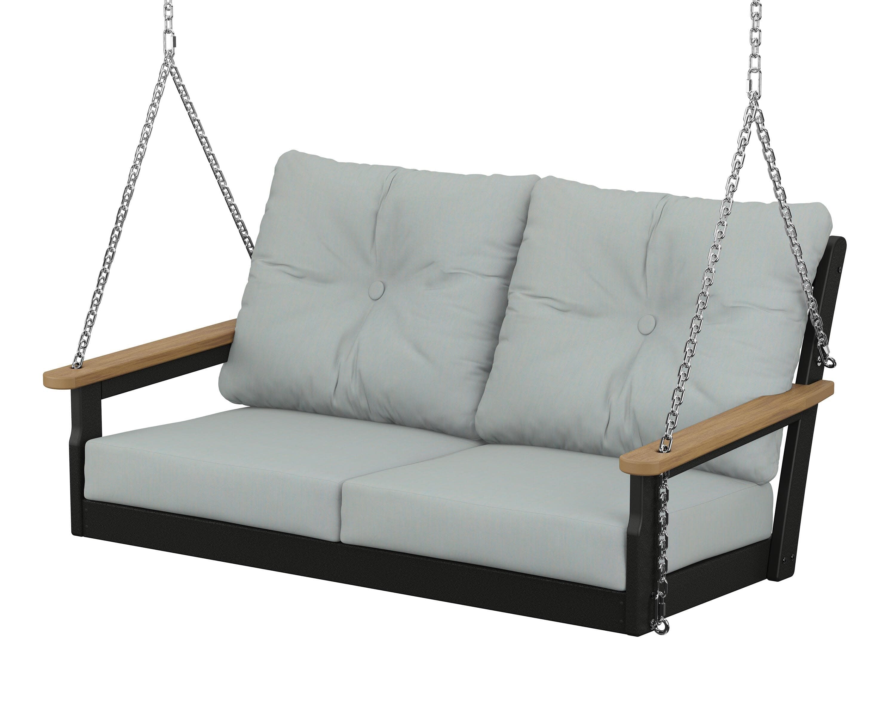 Vineyard Deep Seating Swing in Black / Natural / Spa