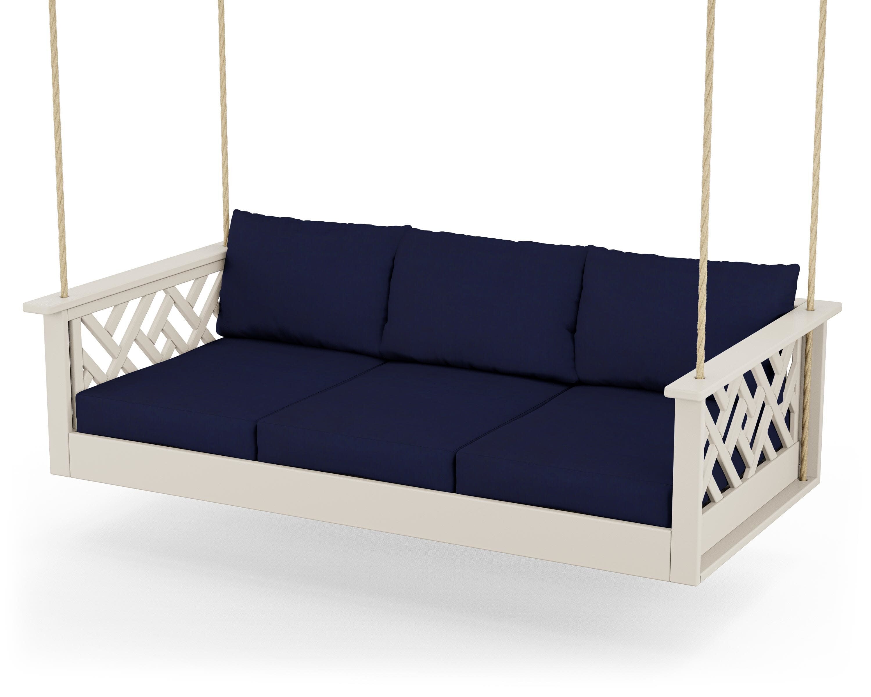 Chippendale Daybed Swing in Sand / Navy
