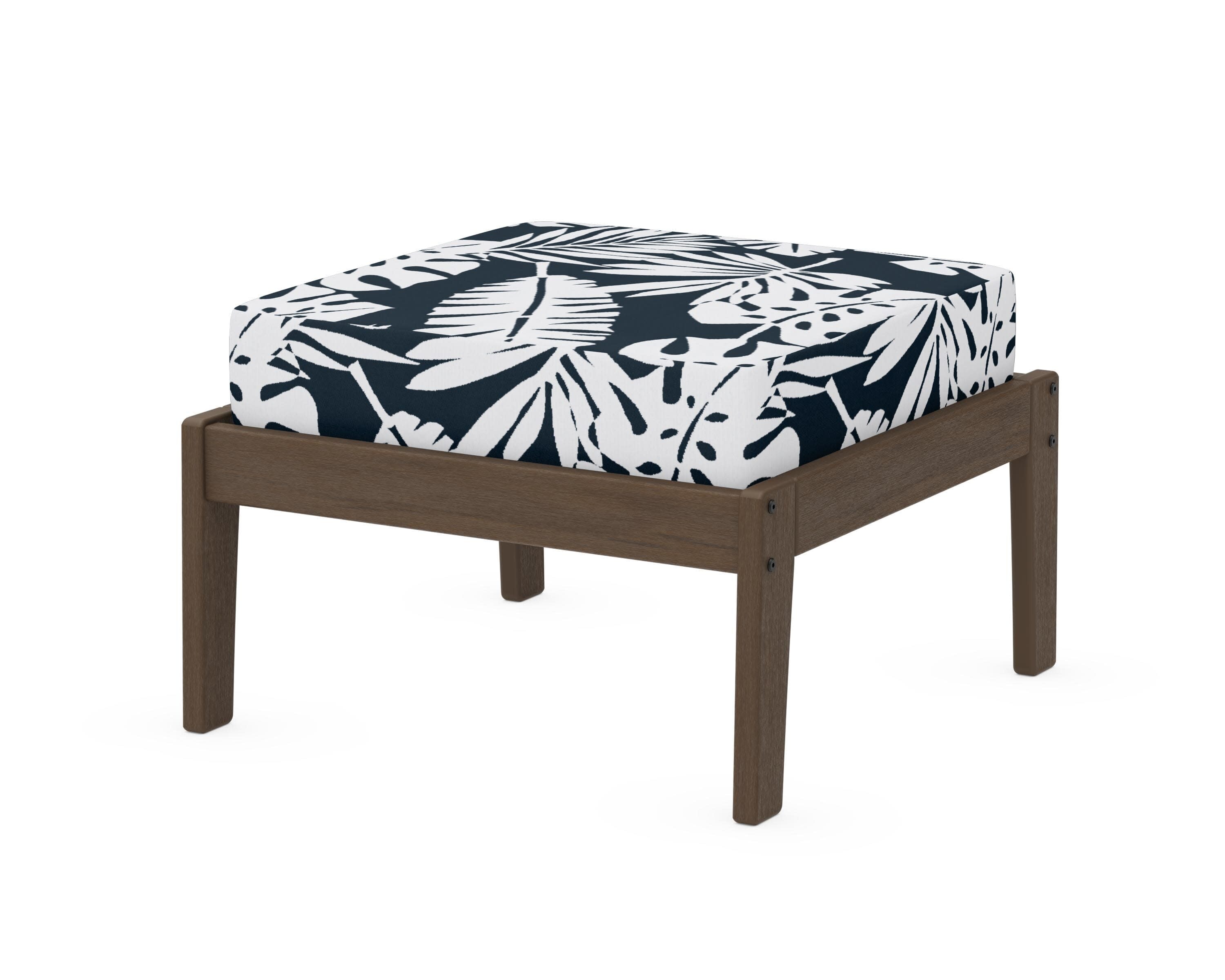 Deep Seating Ottoman in Kona / Leaf Marine Indigo