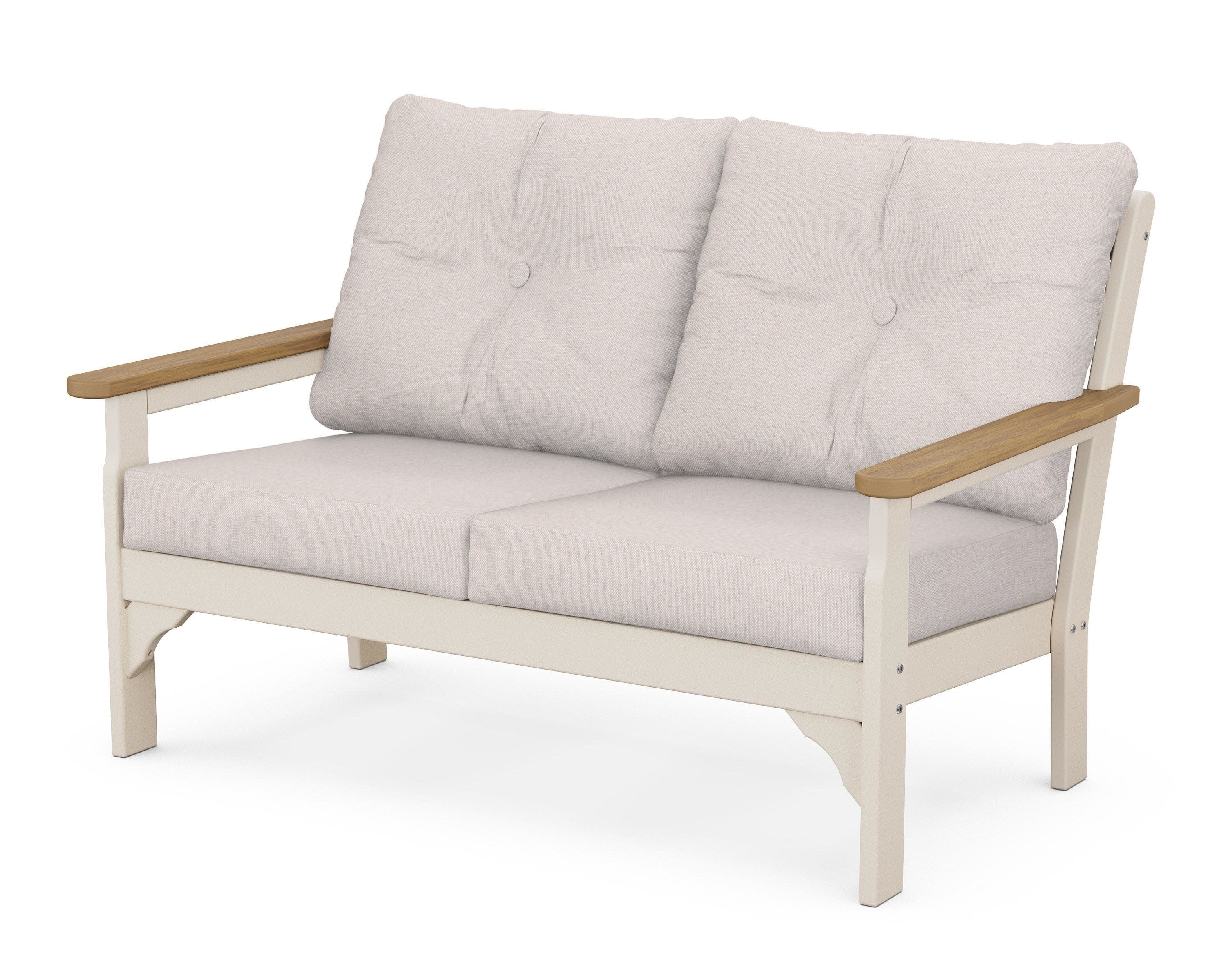 Vineyard Deep Seating Loveseat in Sand / Natural / Dune Burlap