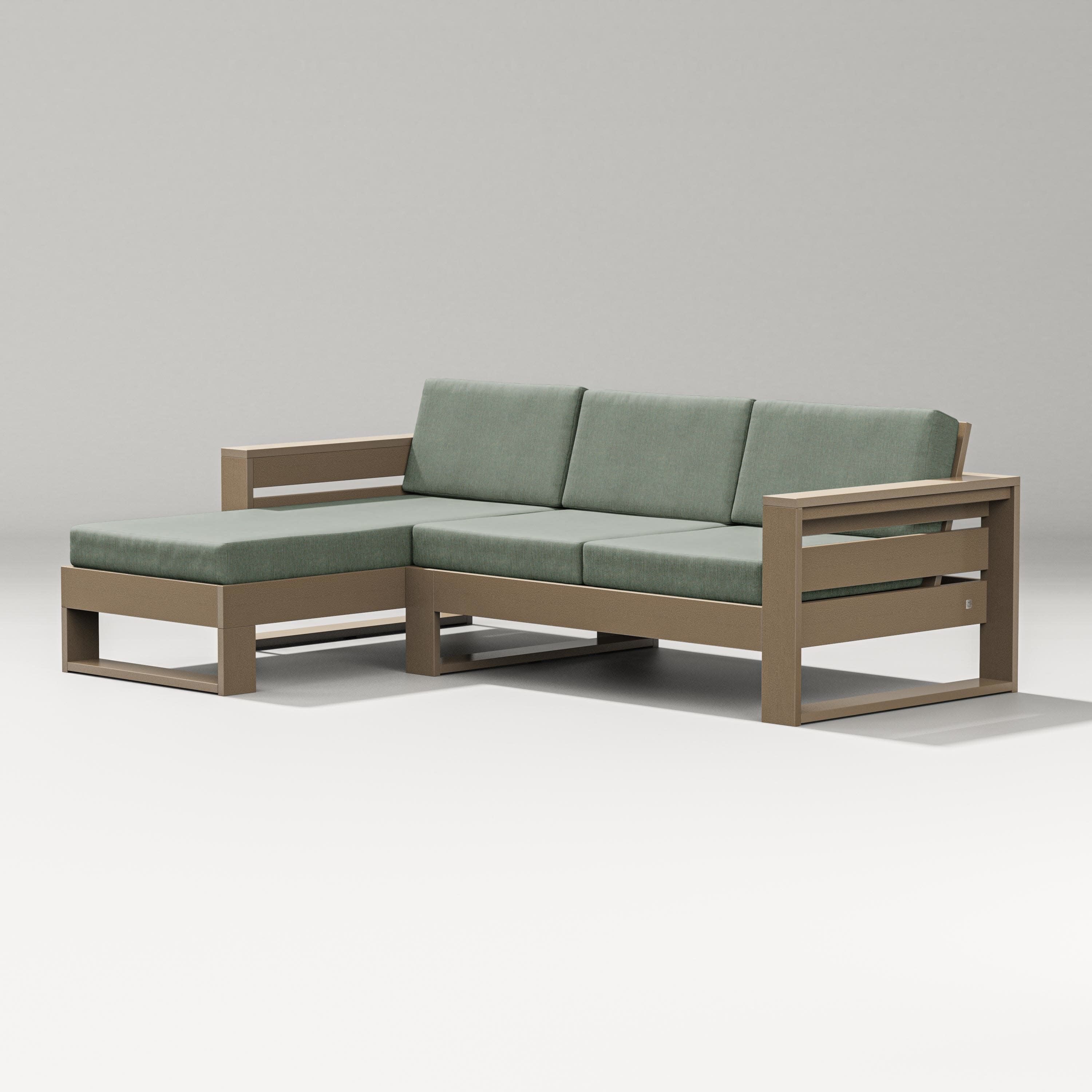 Latitude Left Chaise Sectional in Vintage Sahara / Cast Sage