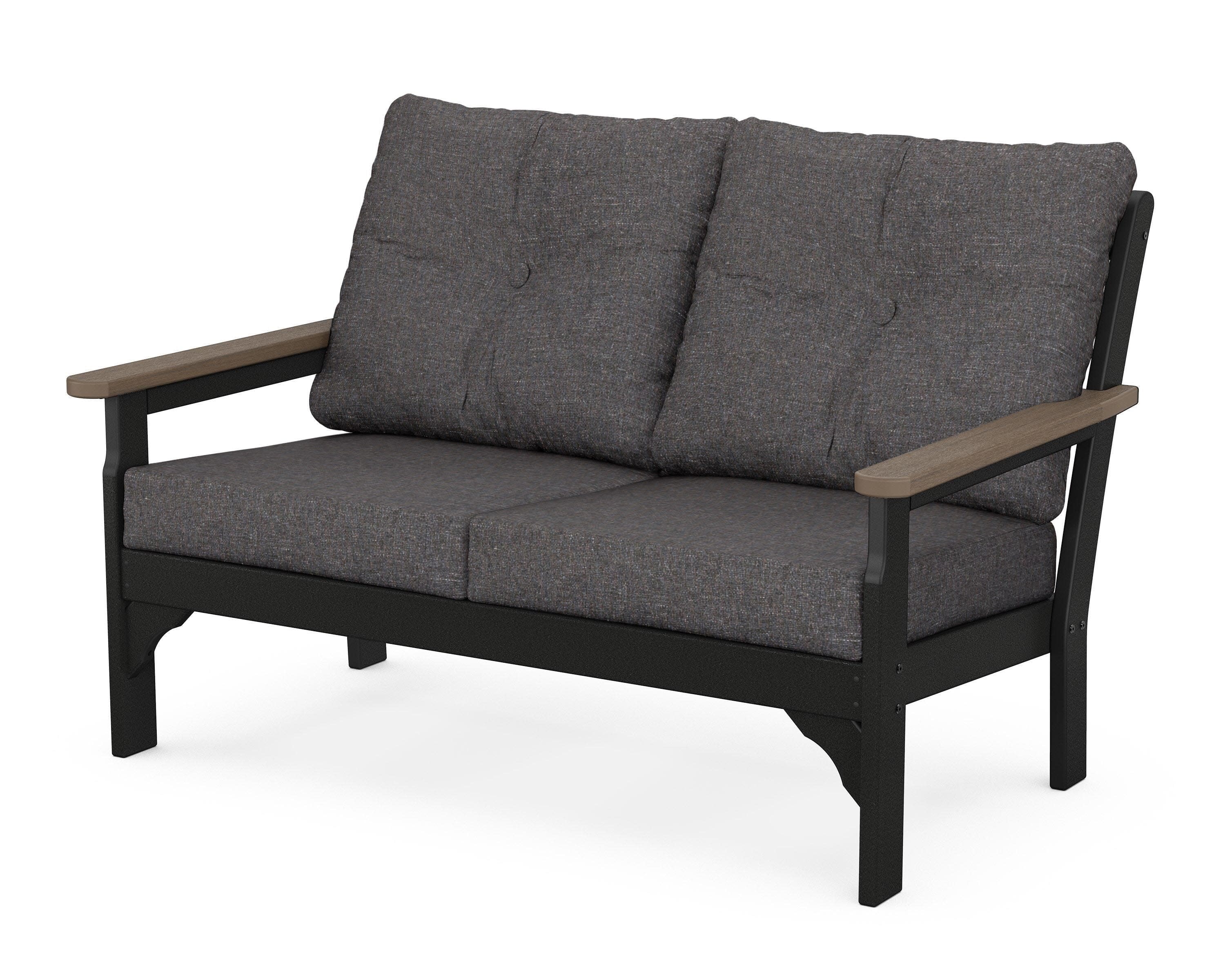 Vineyard Deep Seating Loveseat in Black / Kona / Ash Charcoal