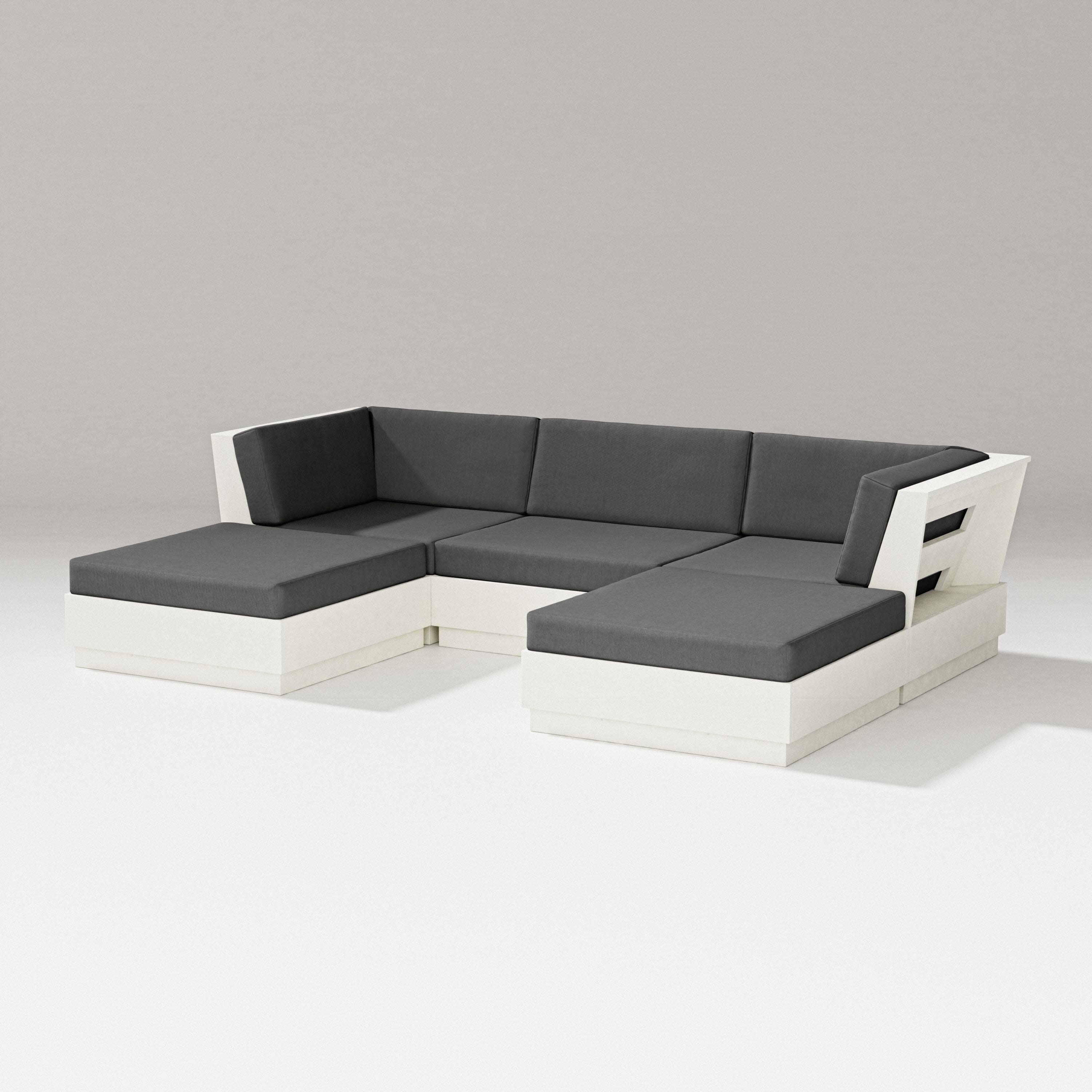 Elevate Double Chaise Sectional in Vintage White / Spectrum Carbon