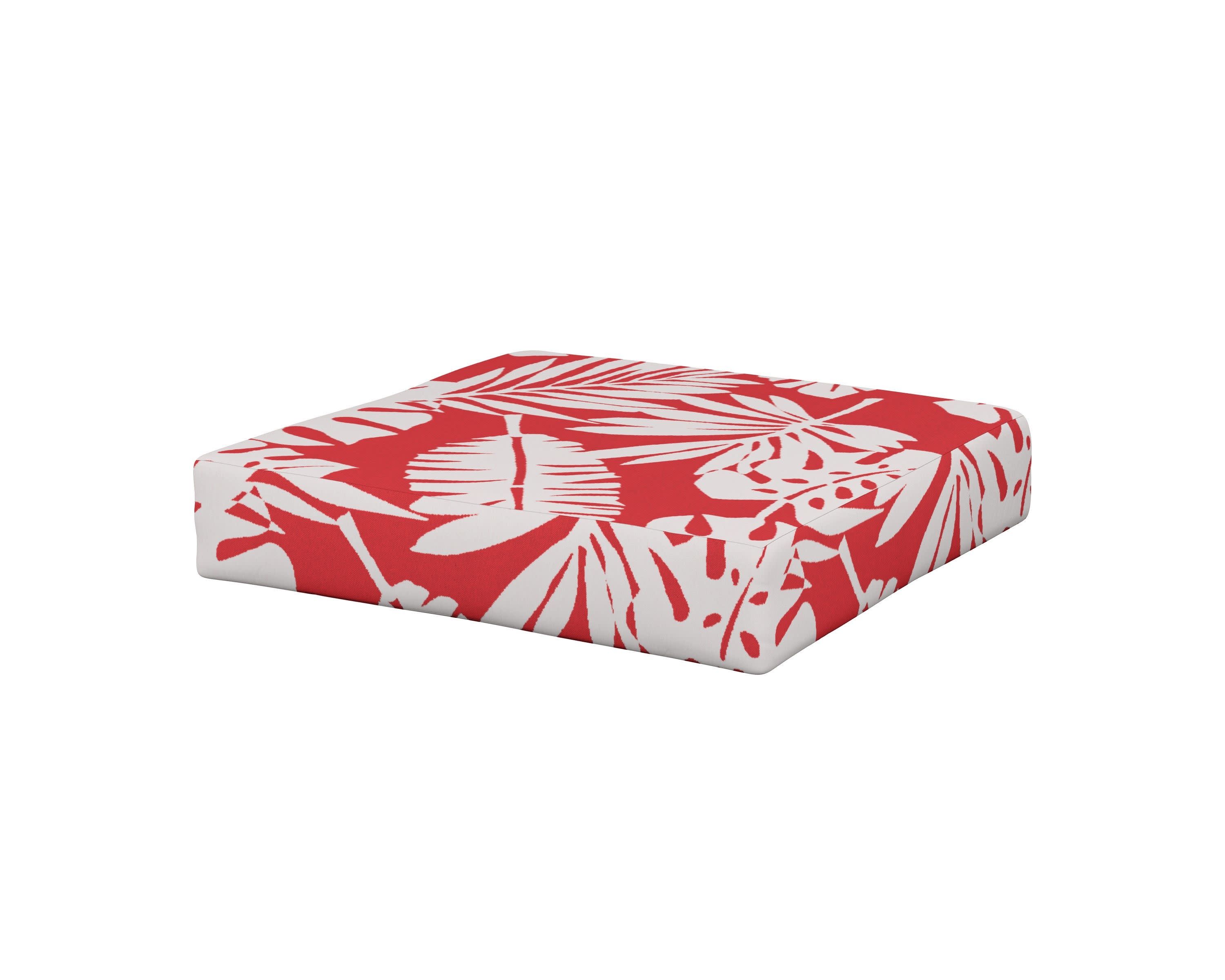 Prescott Ottoman Cushion in Leaf Crimson