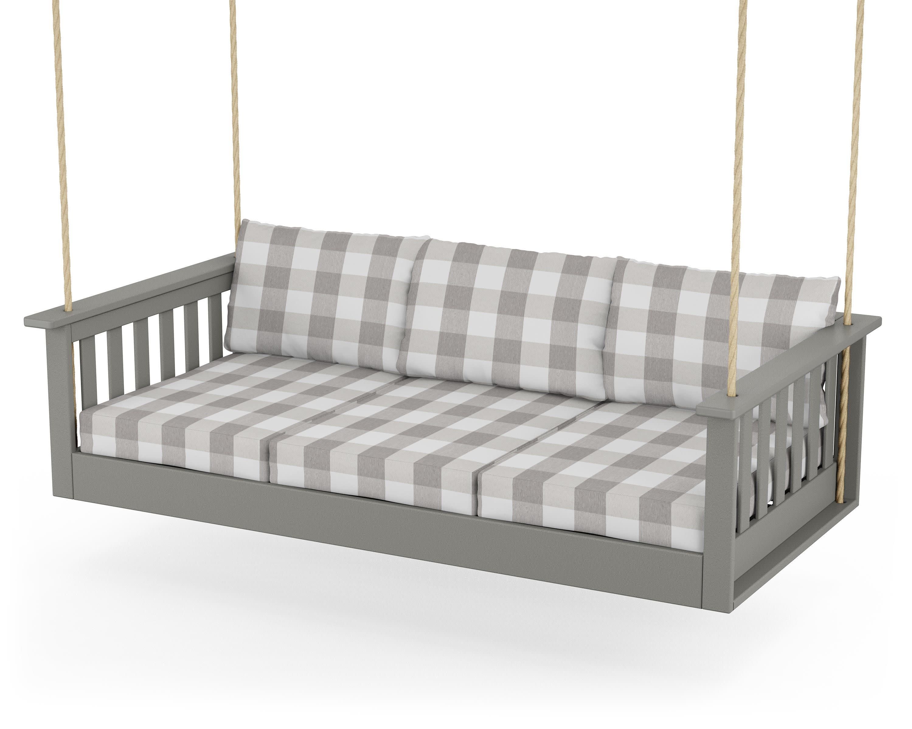 Vineyard Daybed Swing in Slate Grey / Buffalo Plaid Grey Mist