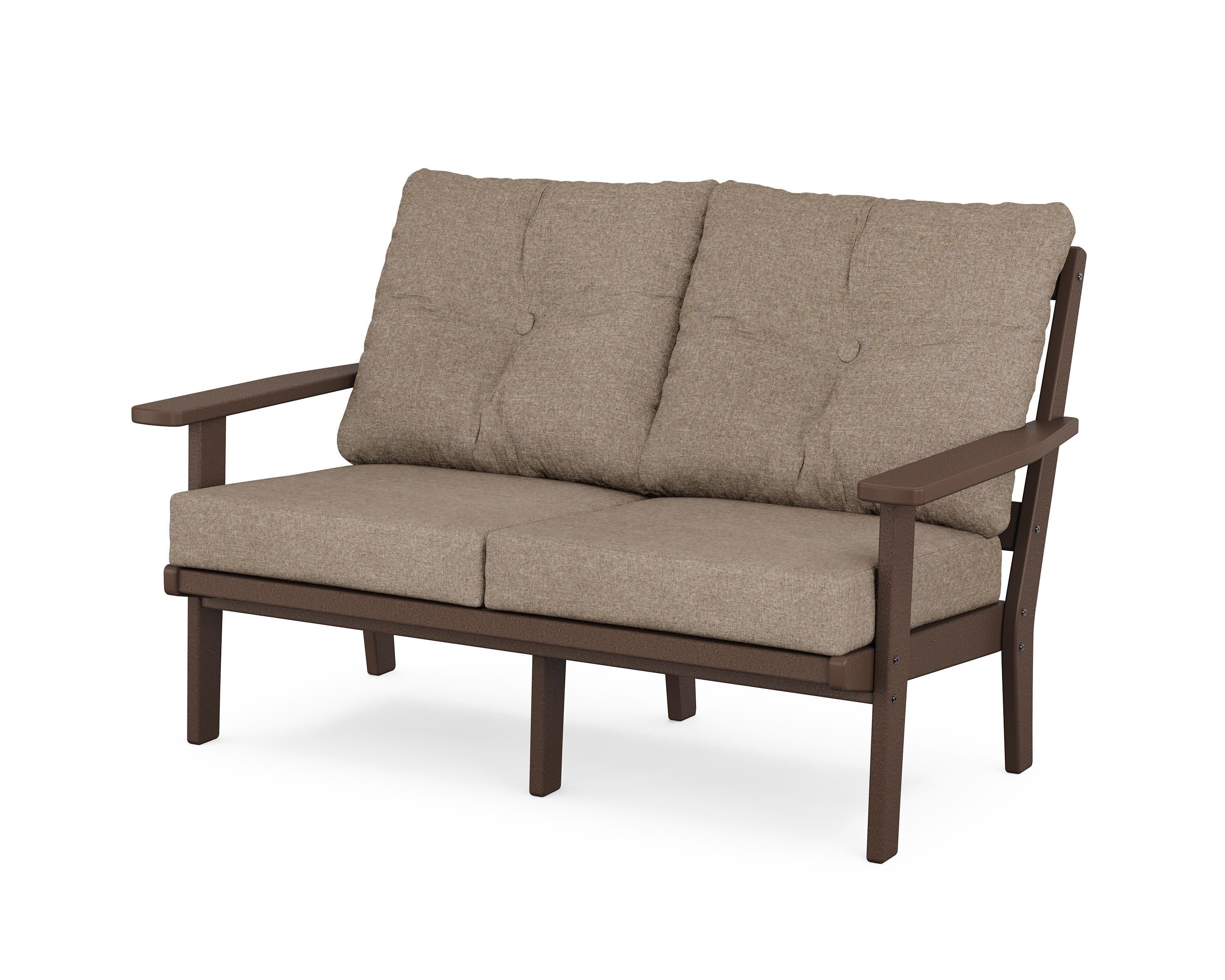 Oxford Deep SeatingLoveseat in Mahogany / Spiced Burlap