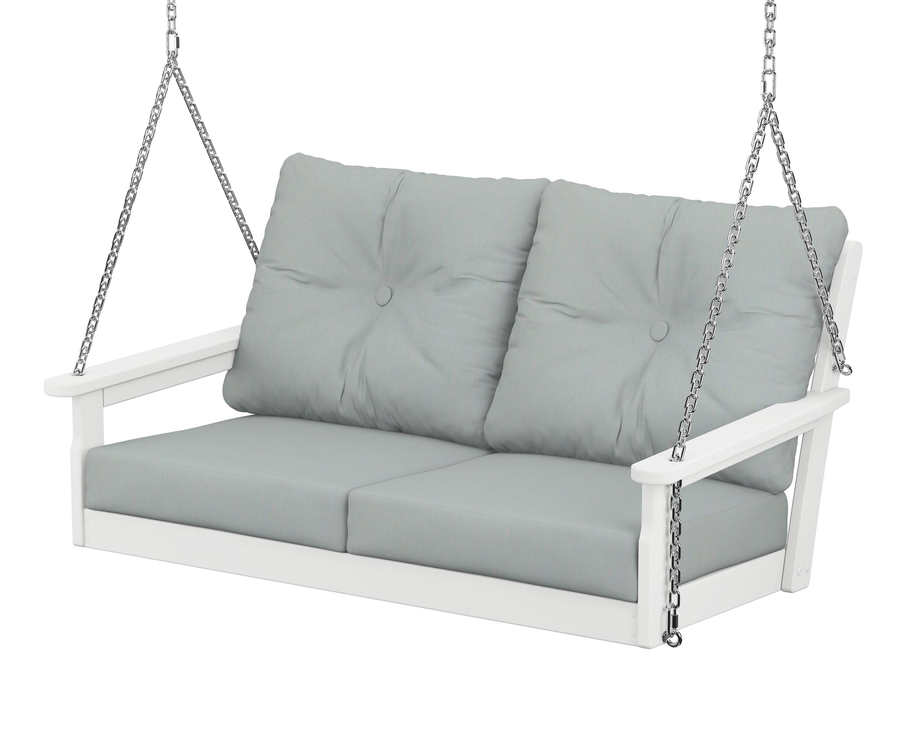 Vineyard Deep Seating Swing in White / Spa