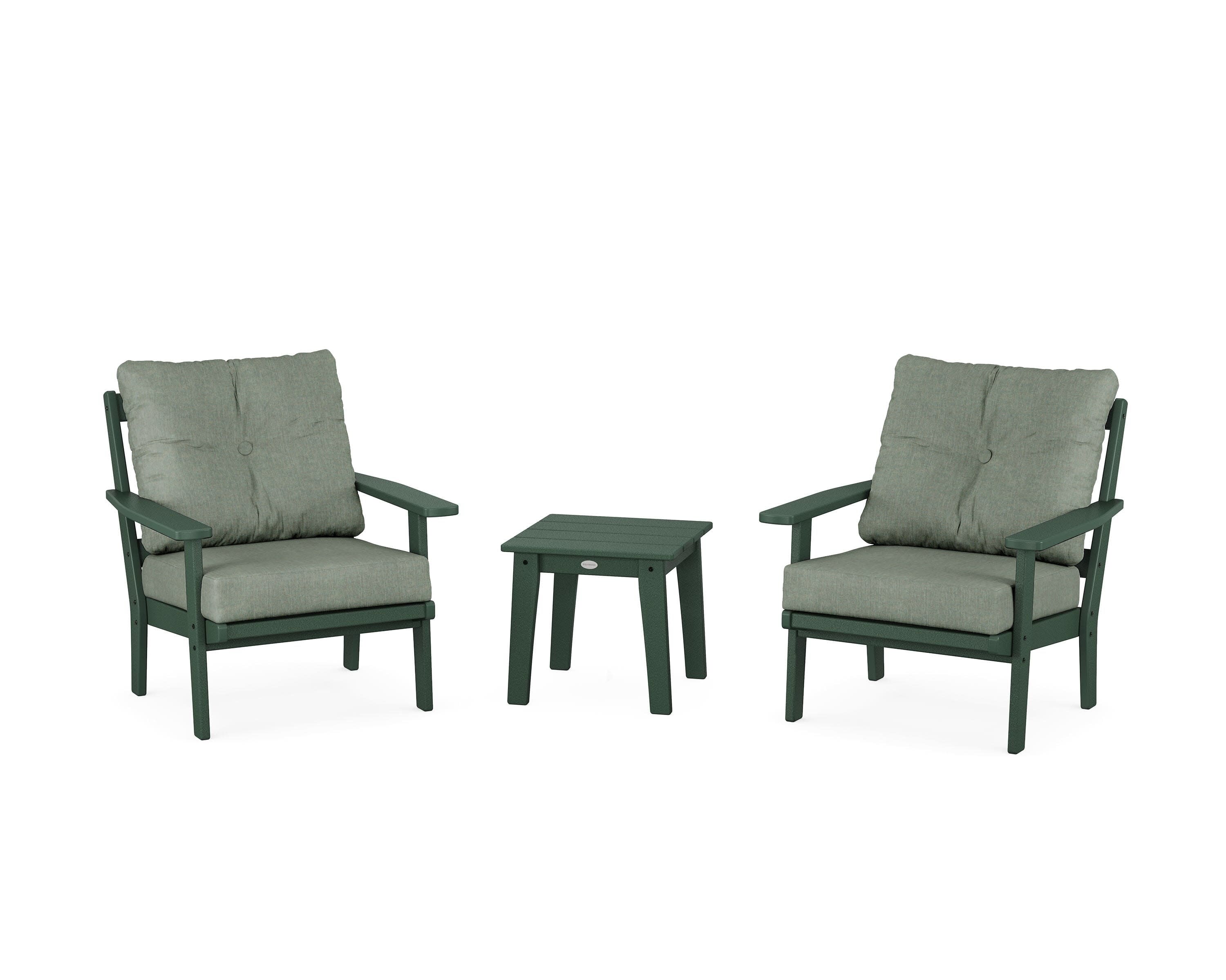 Oxford 3-Piece Deep Seating Set in Green / Cast Sage