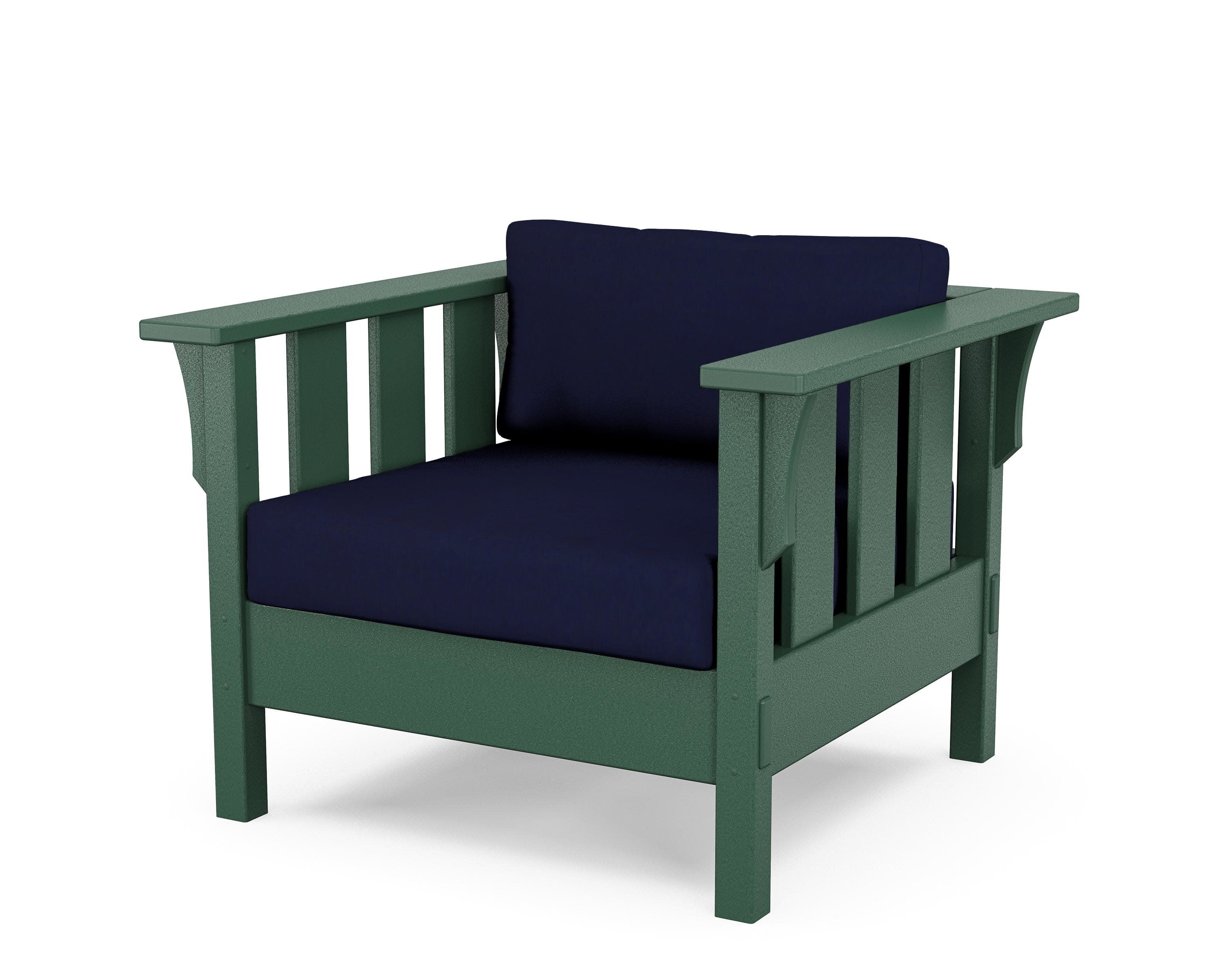 Acadia Deep Seating Chair in Green / Navy