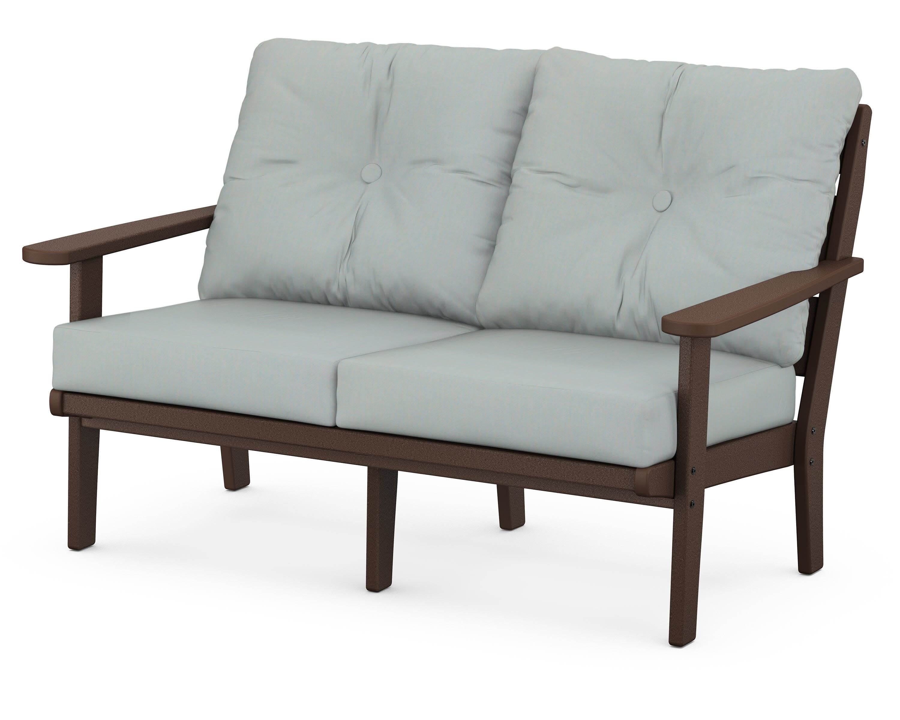 Lakeside Deep Seating Loveseat in Mahogany / Spa