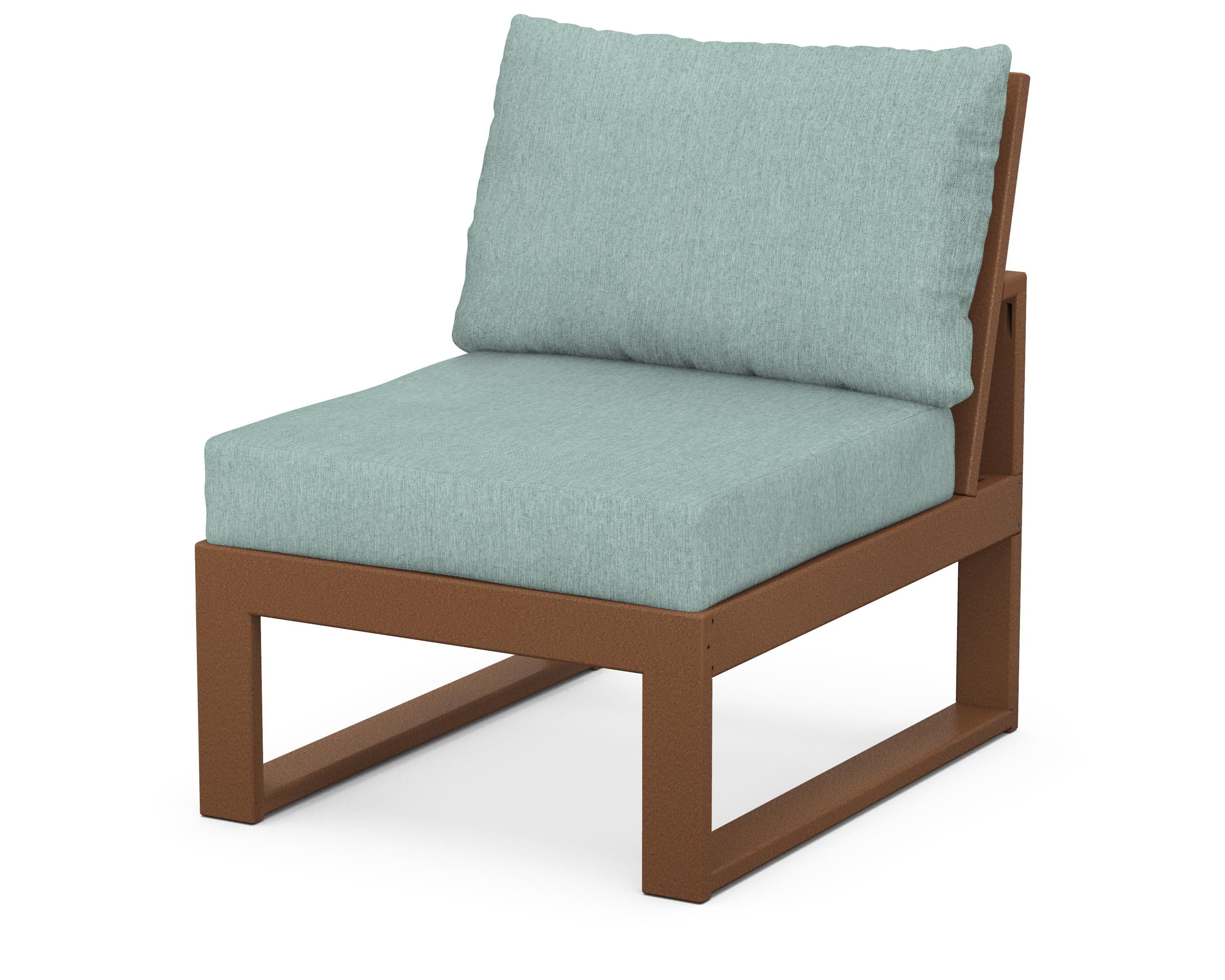 Modular Armless Chair in Teak / Glacier Spa