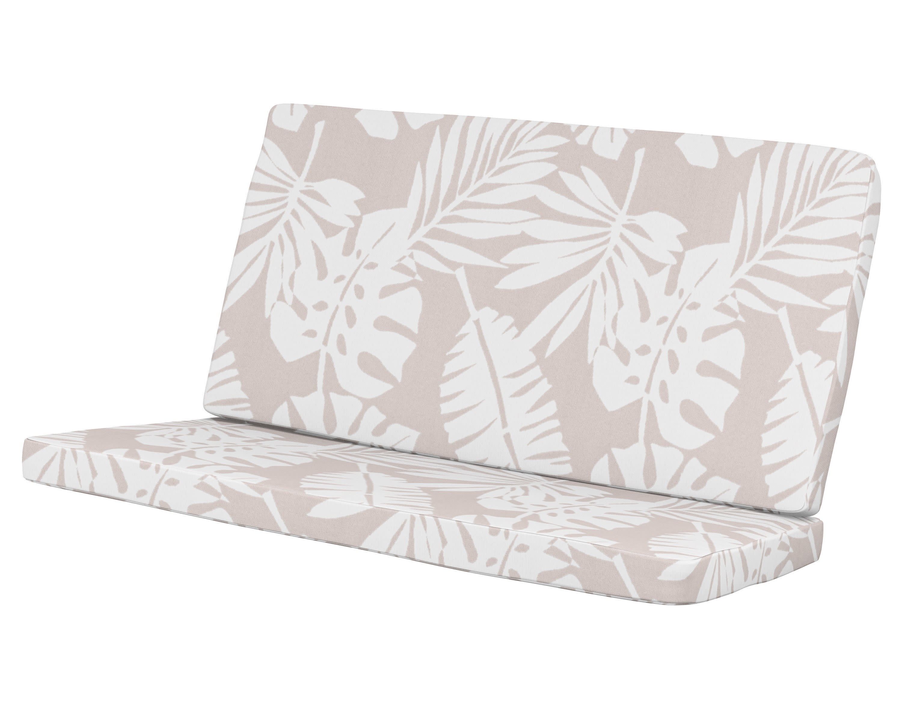 Modern Loveseat Cushion in Leaf Dune Burlap
