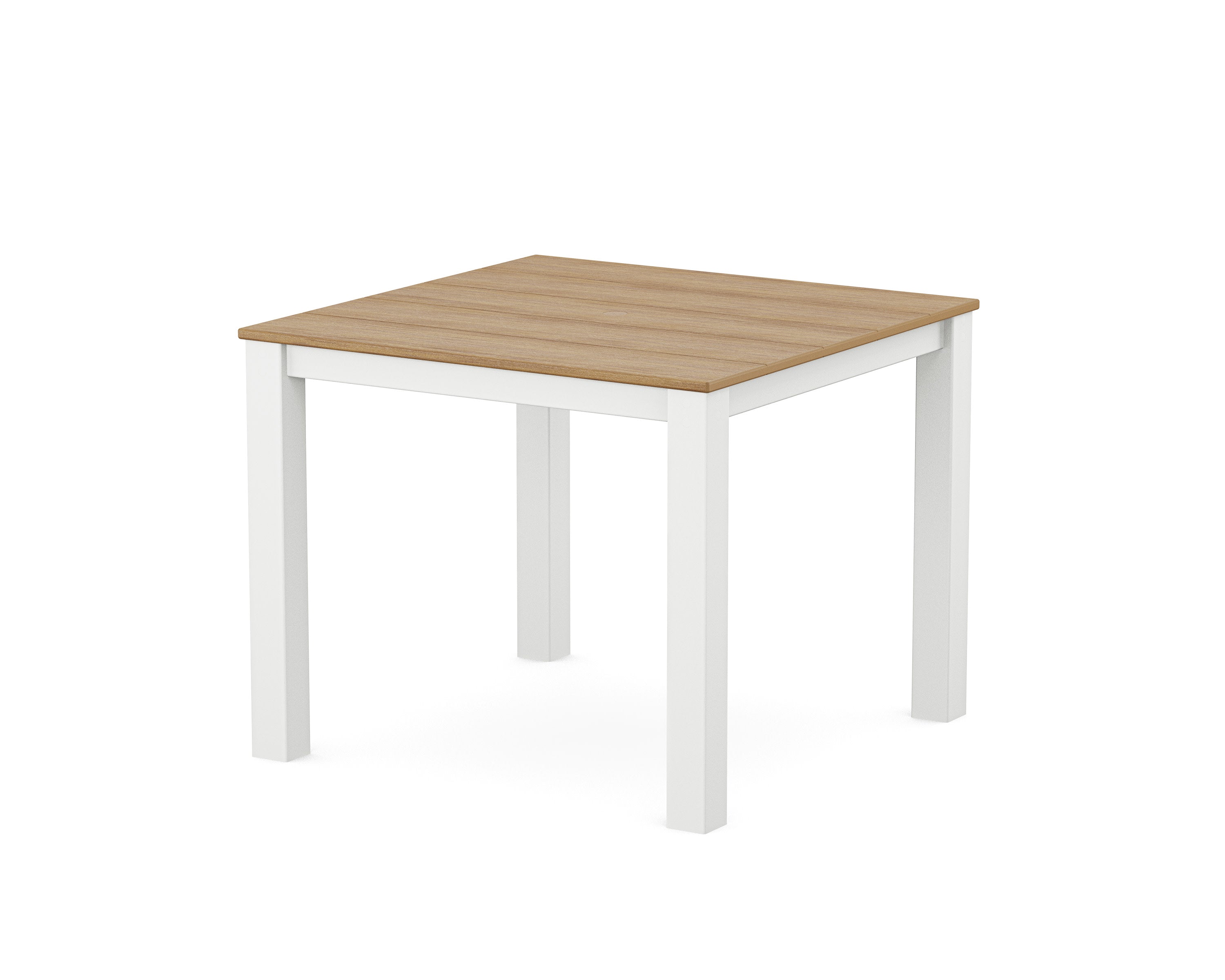 Parsons 38" X 38" Dining Table in White / Natural