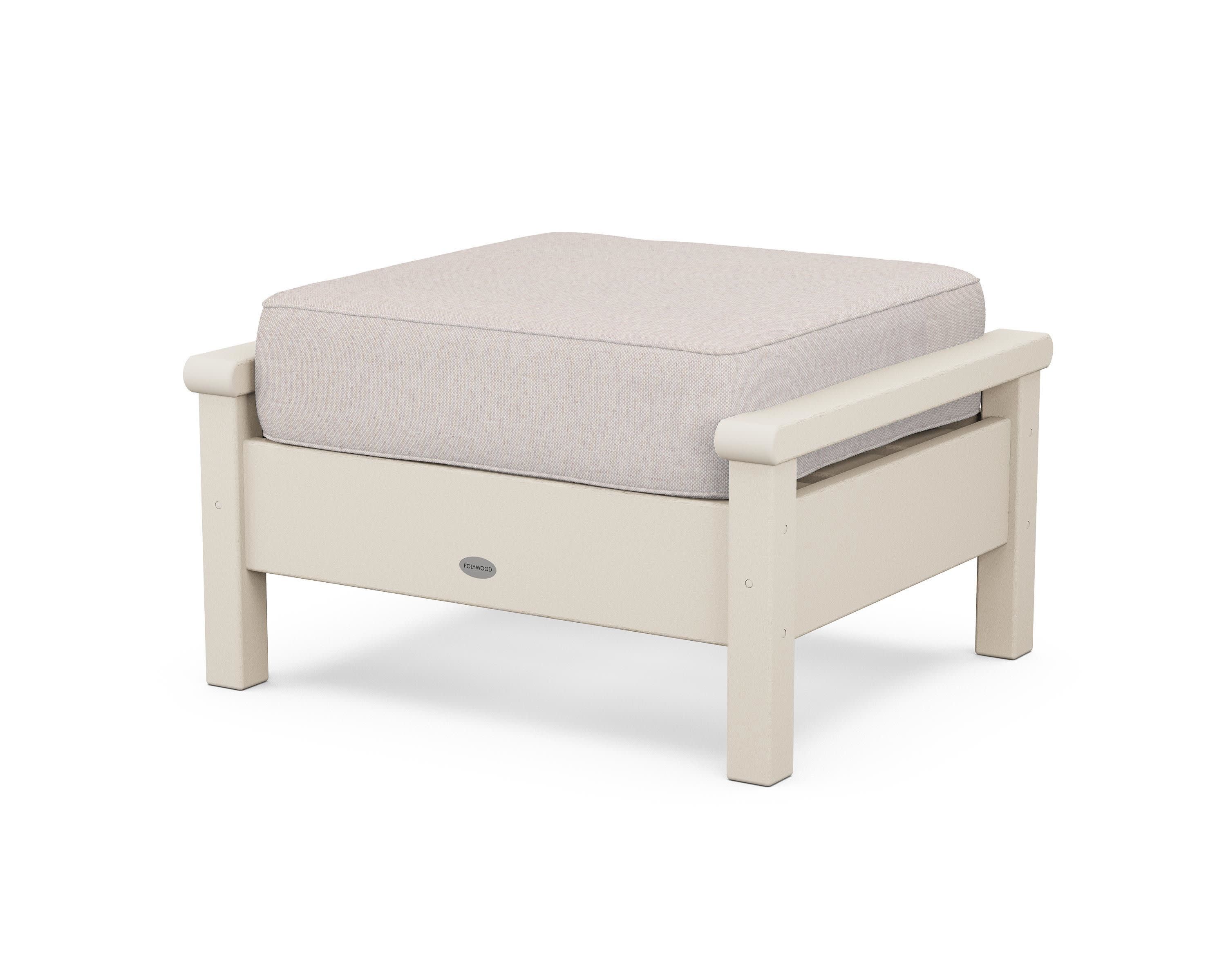 Harbour Deep Seating Ottoman in Sand / Dune Burlap