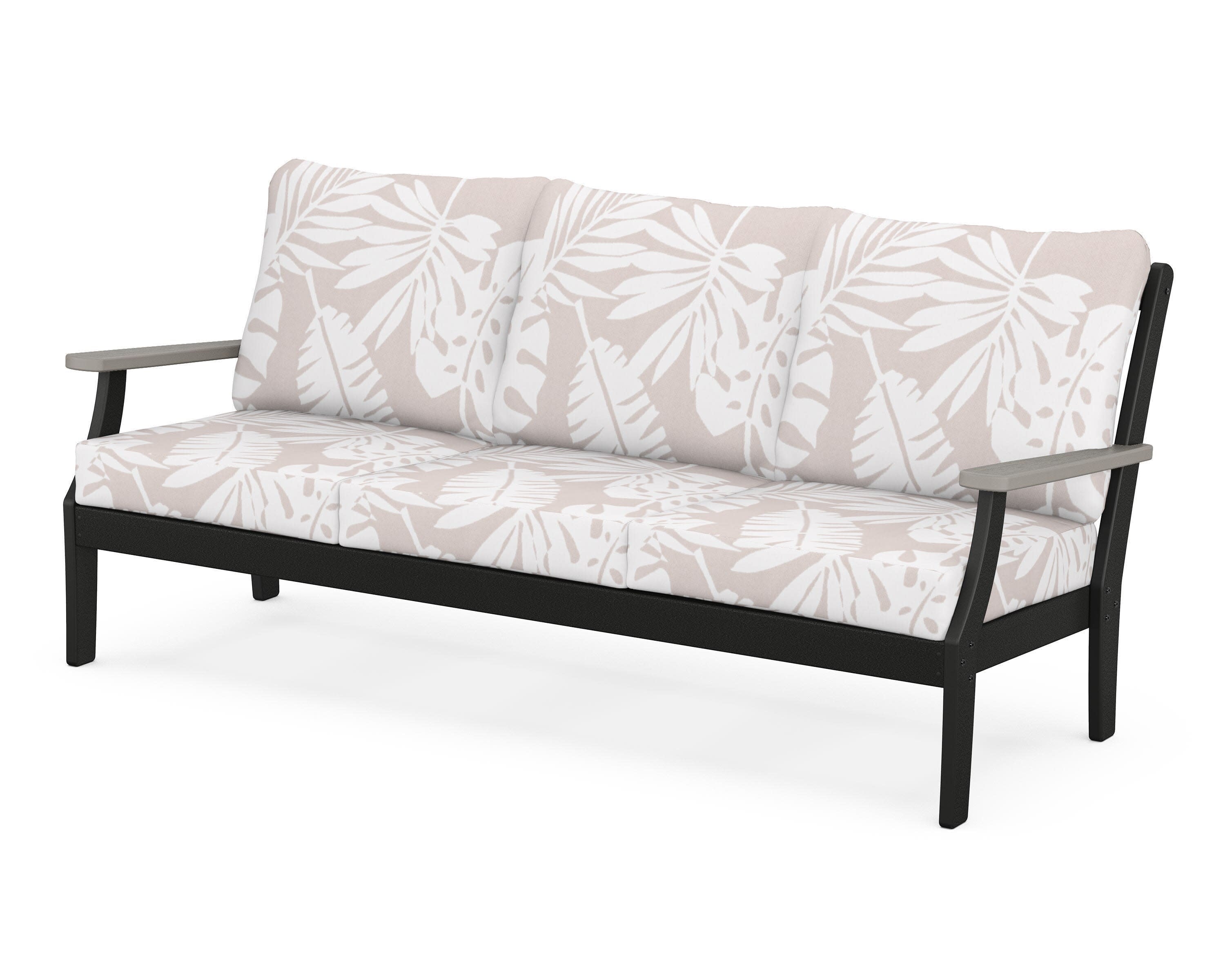 Braxton Deep Seating Sofa in Black / Driftwood / Leaf Dune Burlap