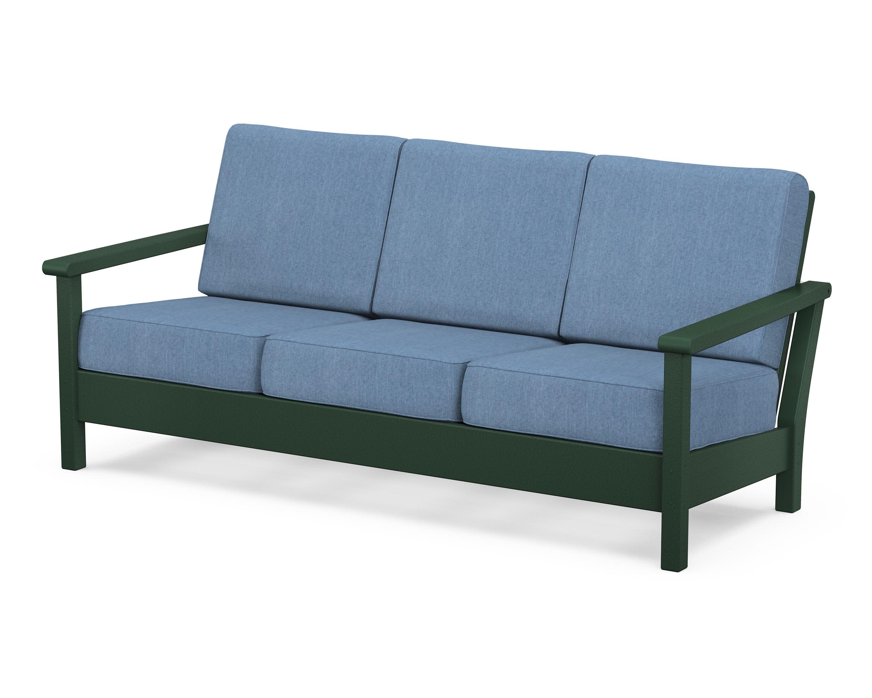 Harbour Deep Seating Sofa in Green / Sky Blue