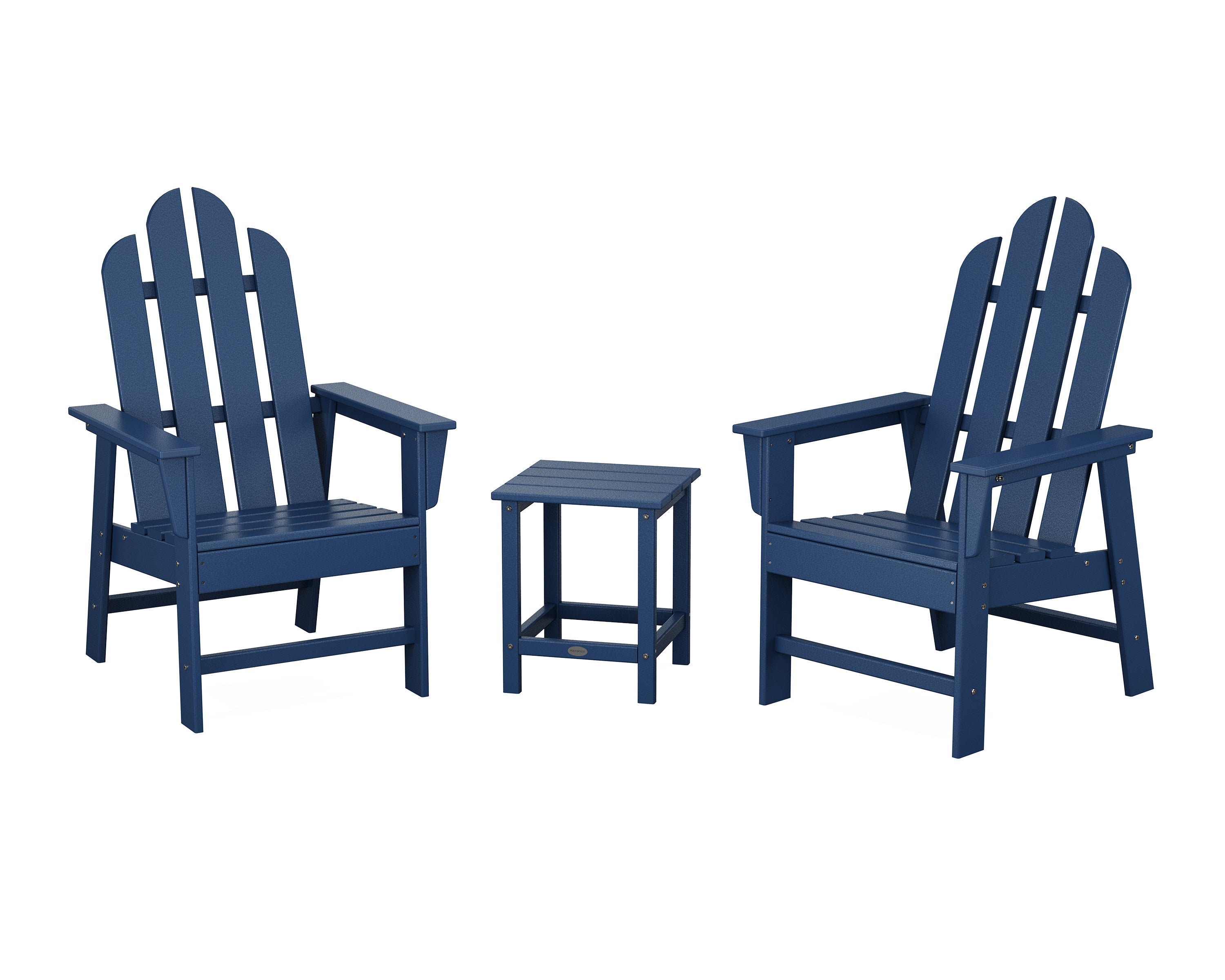 Long Island 3-Piece Upright Adirondack Chair Set in Navy