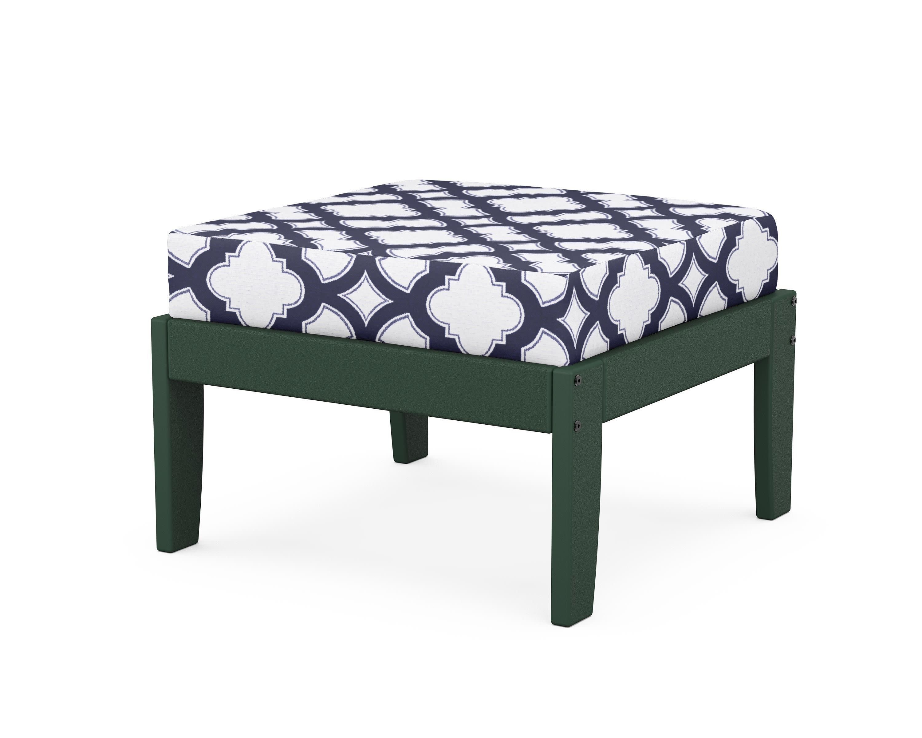 Modular Ottoman - Classic in Green / Trellis Navy