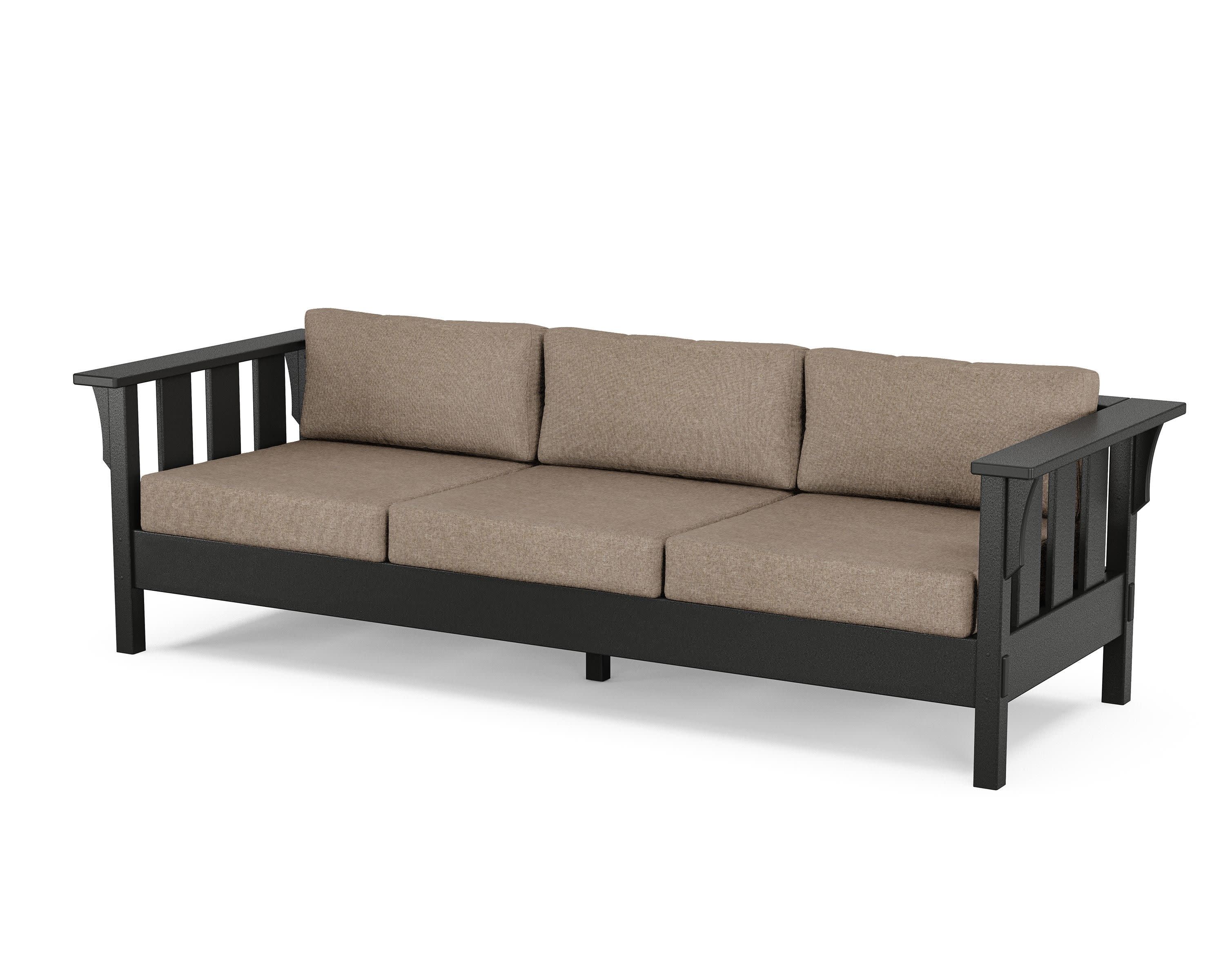 Acadia Deep Seating Sofa in Black / Spiced Burlap
