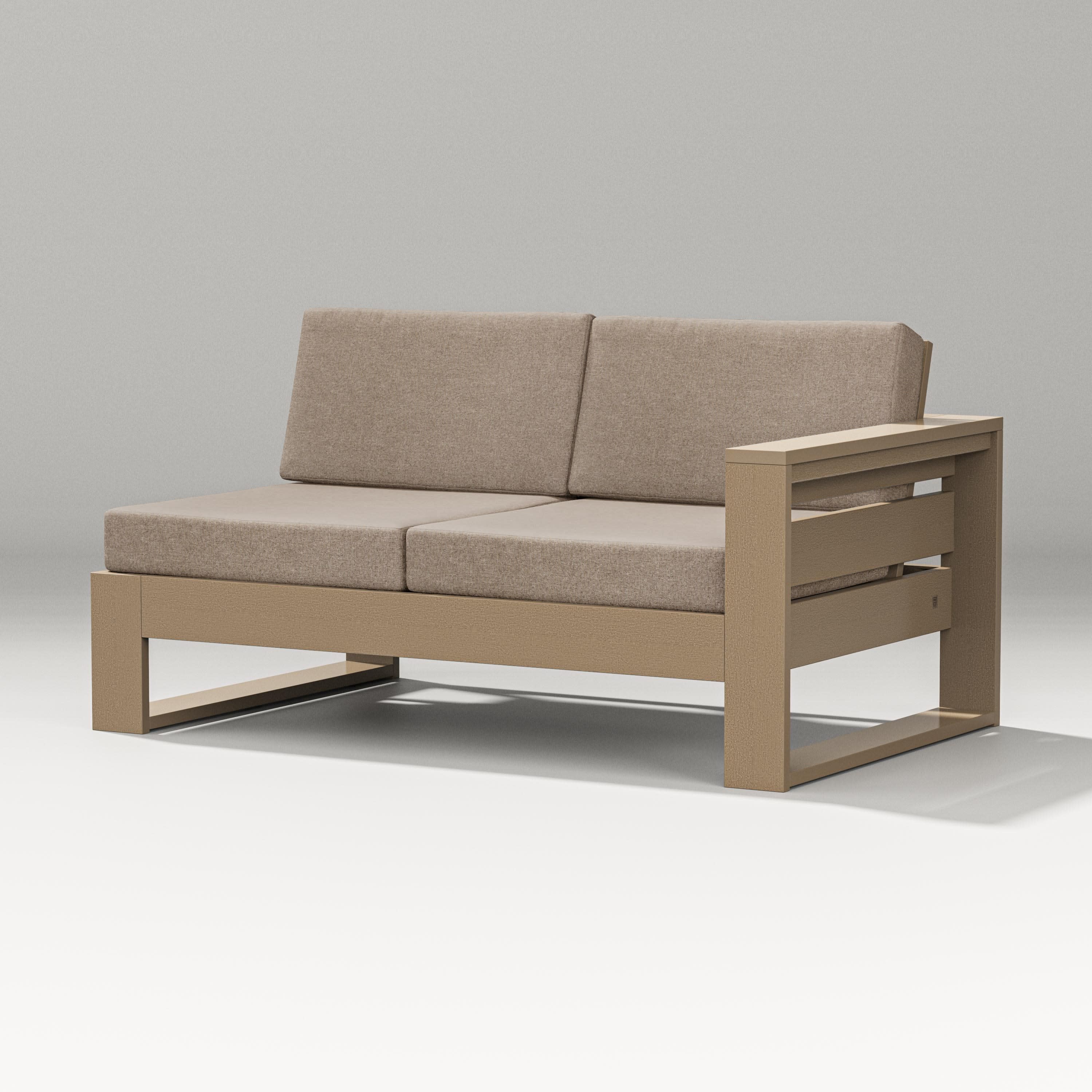 Latitude Modular Right Arm Loveseat in Vintage Sahara / Spiced Burlap