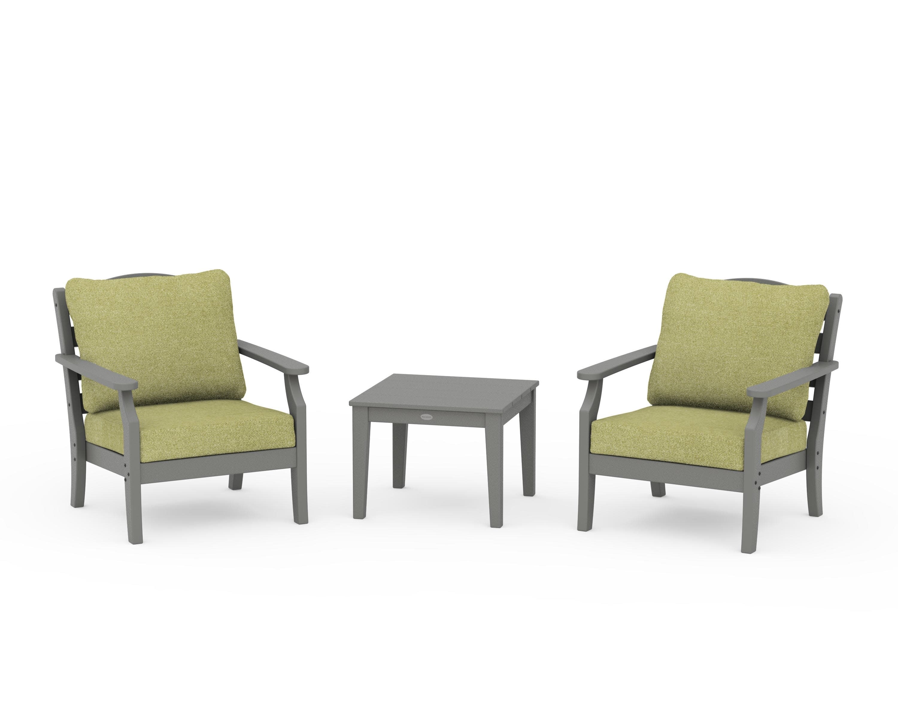 Savannah 3-Piece Deep Seating Set in Slate Grey / Chartreuse Boucle