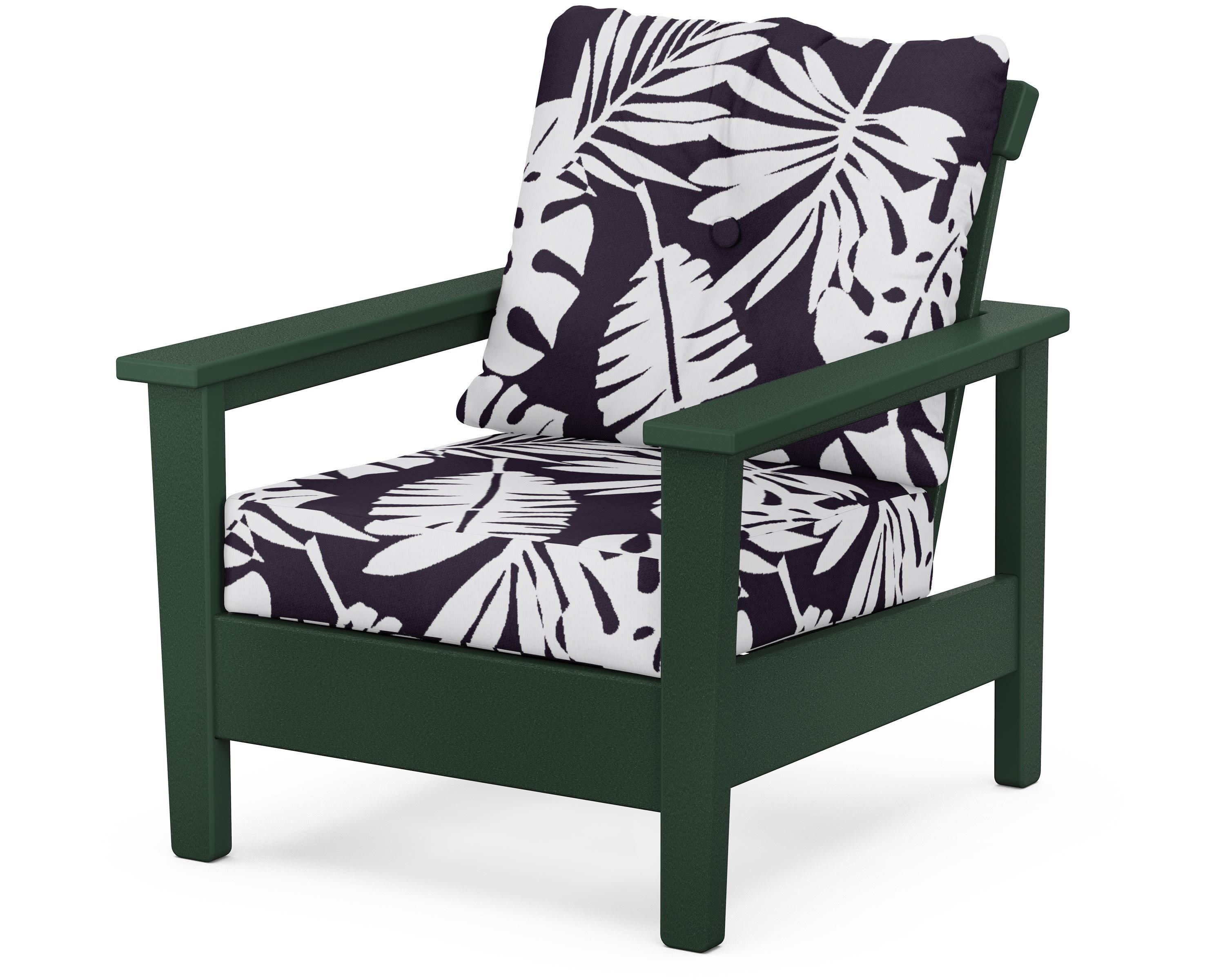 Prescott Deep Seating Chair in Green / Leaf Navy
