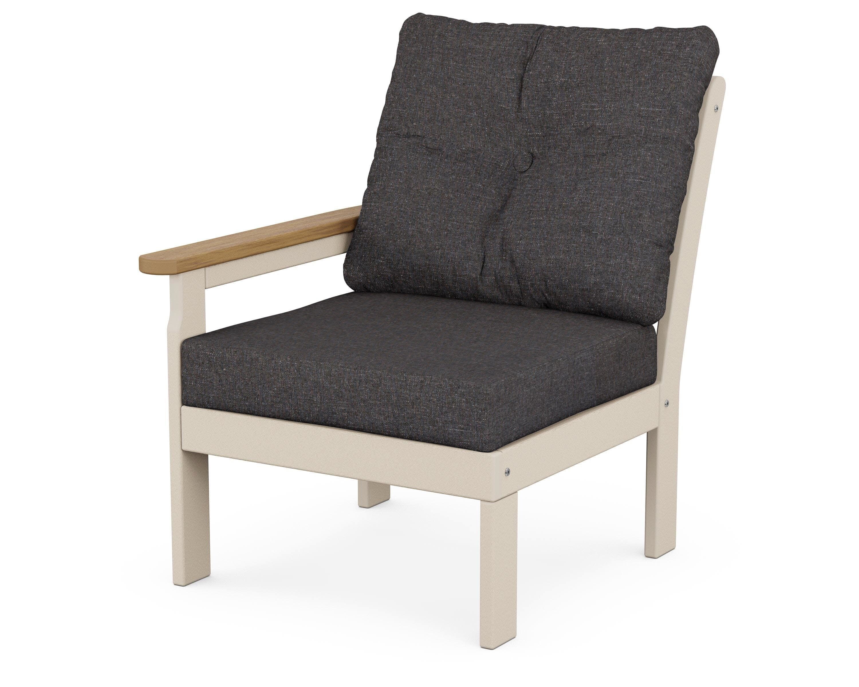 Vineyard Modular Left Arm Chair in Sand / Natural / Ash Charcoal