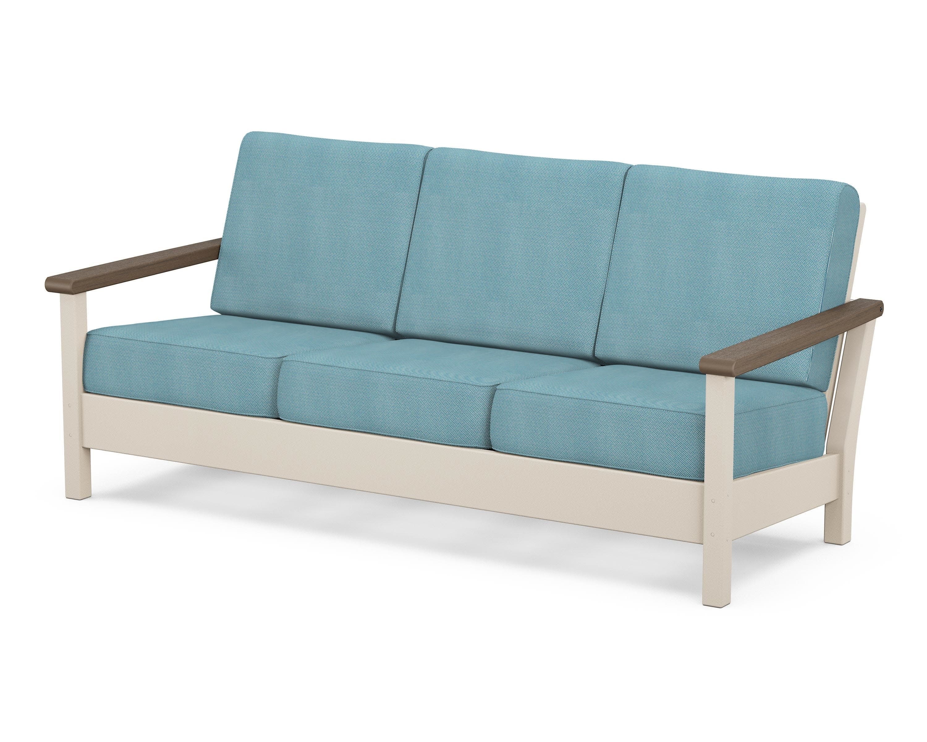 Harbour Deep Seating Sofa in Sand / Kona / Lattice Sky Blue