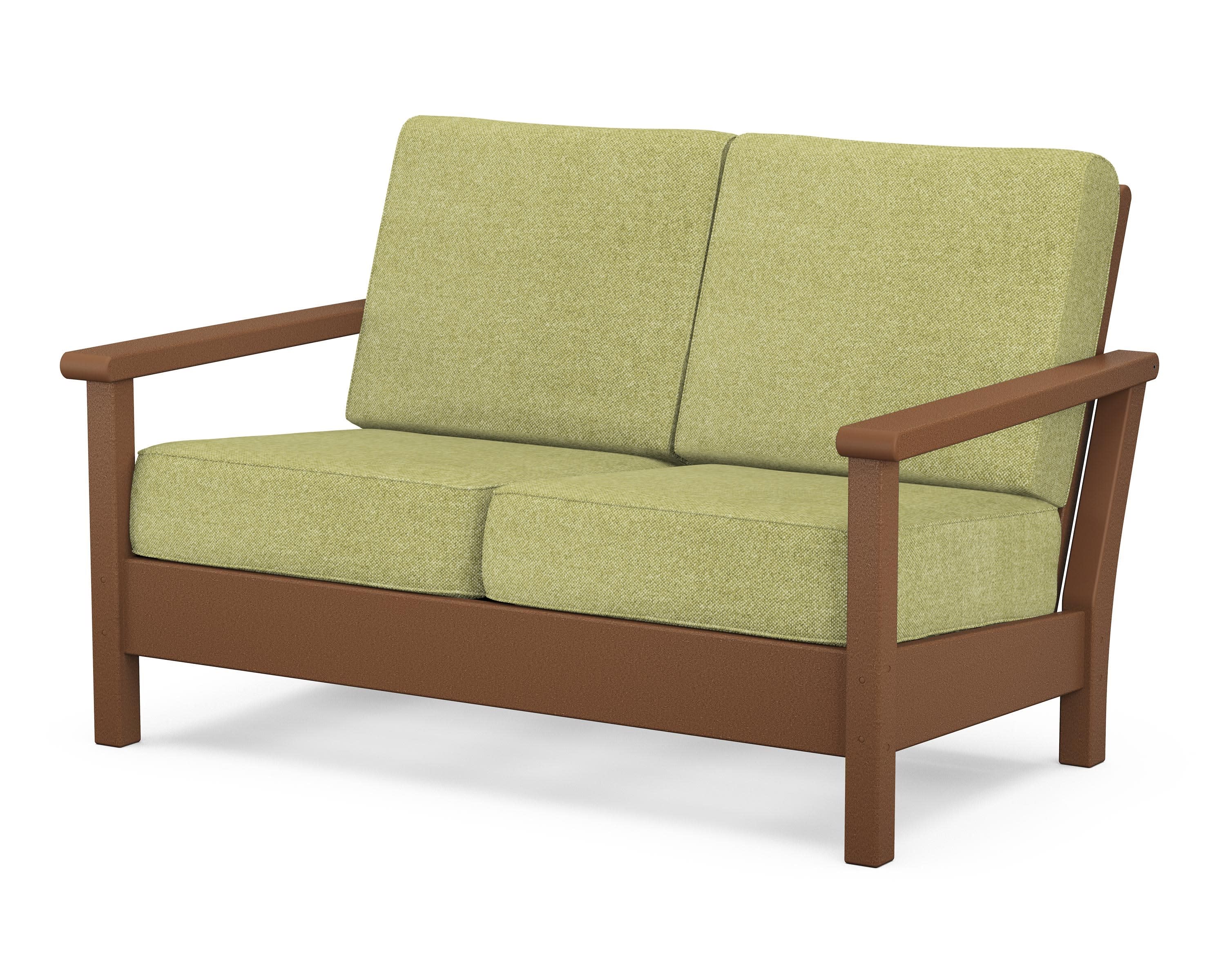 Harbour Deep Seating Loveseat in Teak / Chartreuse Boucle