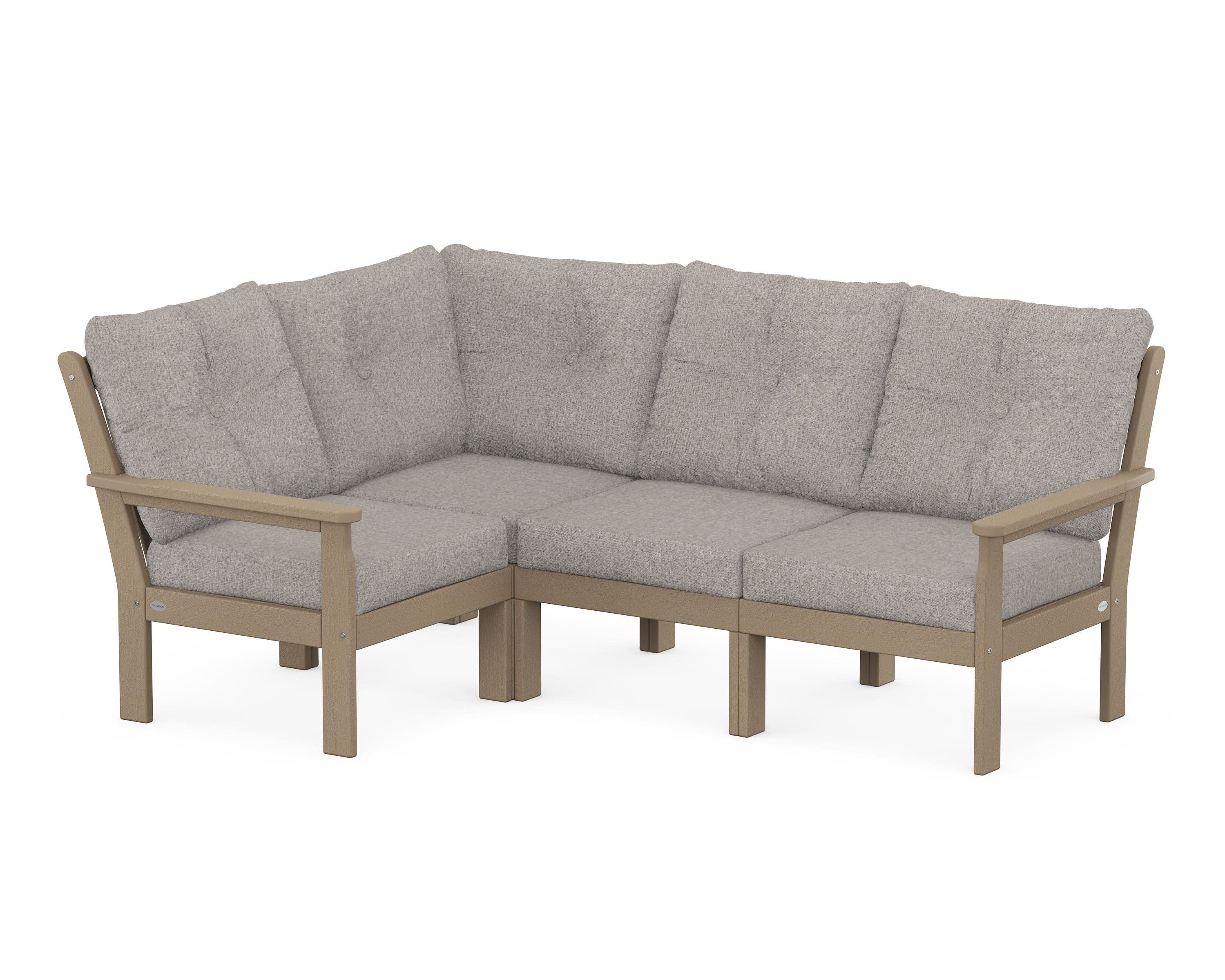 Vineyard 4-Piece Sectional in Vintage Sahara / Weathered Tweed