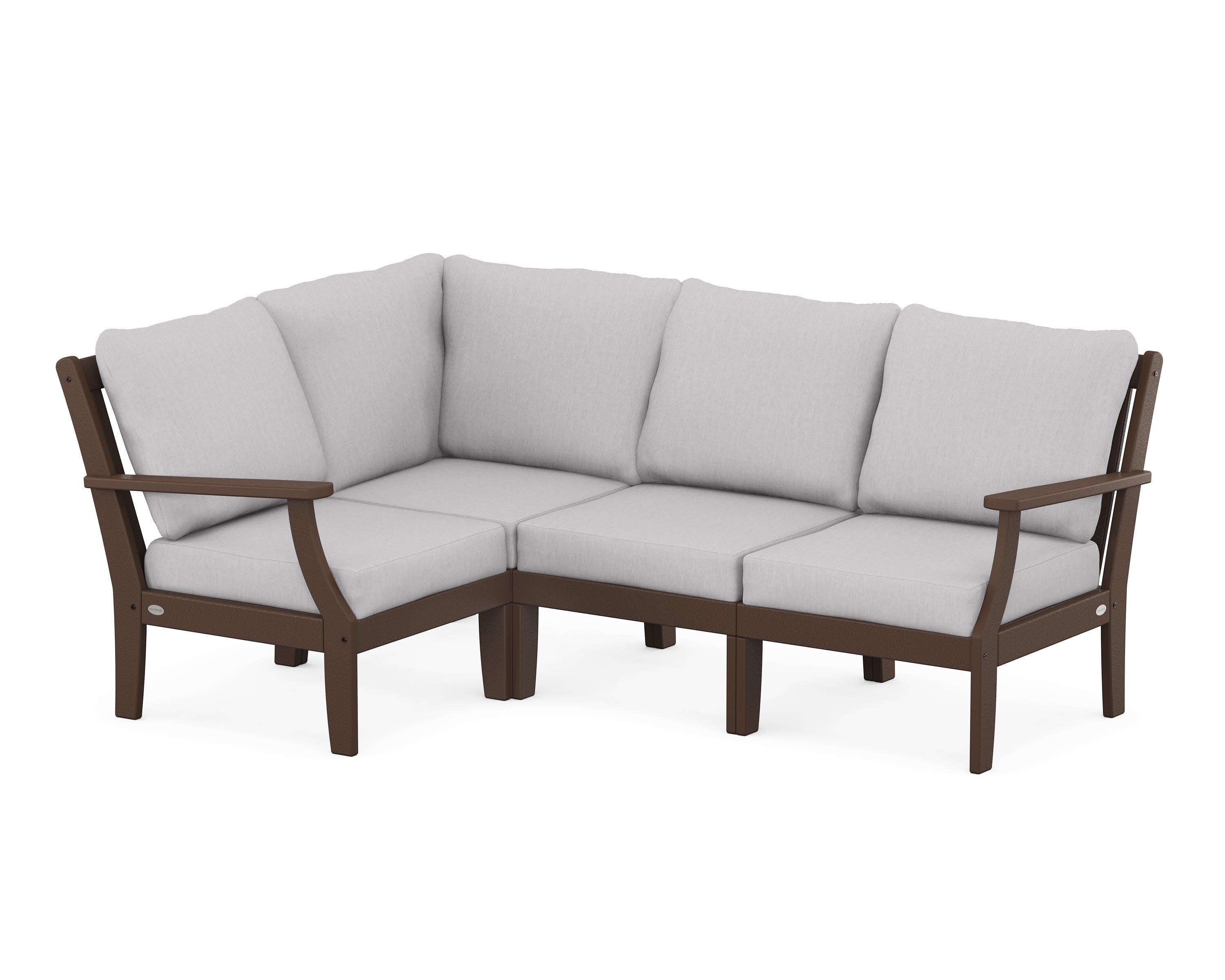 Braxton Modular 4-Piece Deep Seating Set in Mahogany / Granite