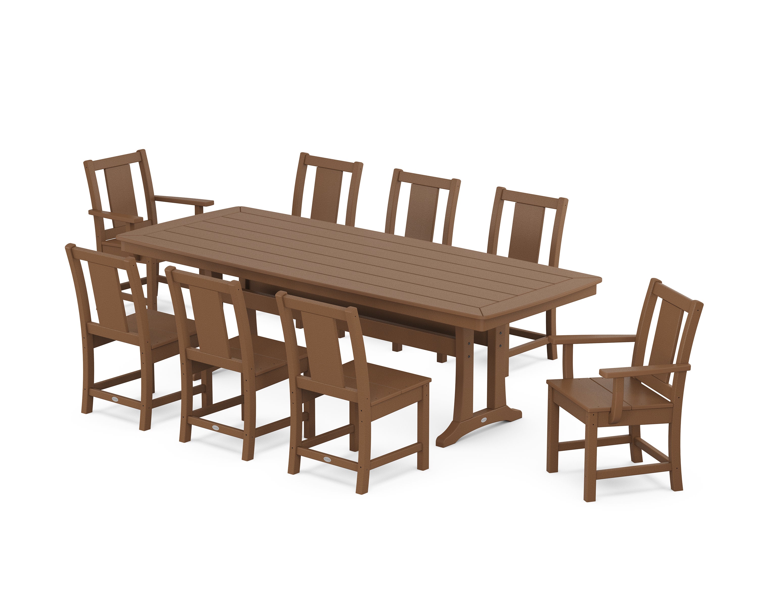 Prairie 9-Piece Dining Set with Trestle Legs in Teak