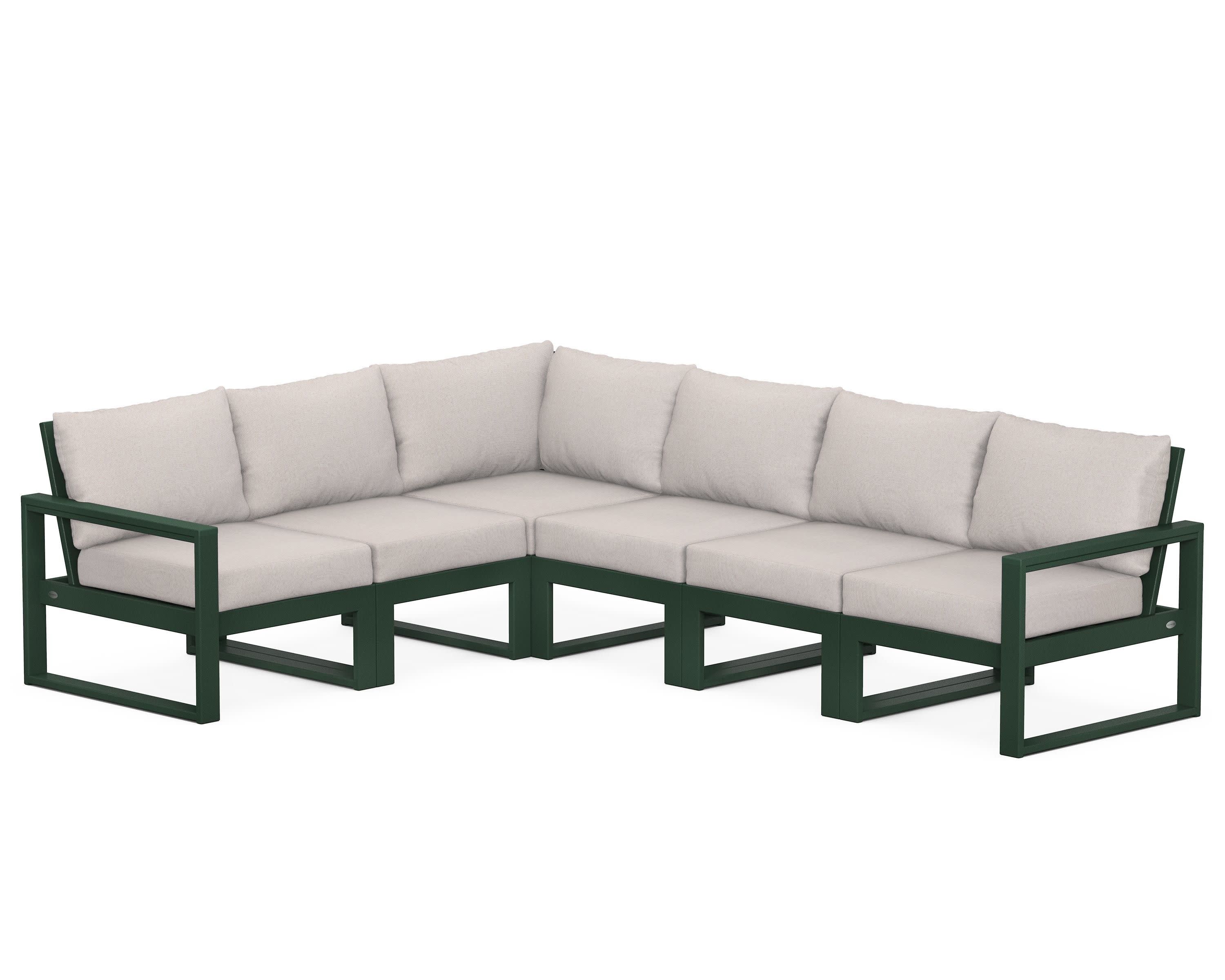EDGE 6-Piece Modular Deep Seating Set in Green / Dune Burlap