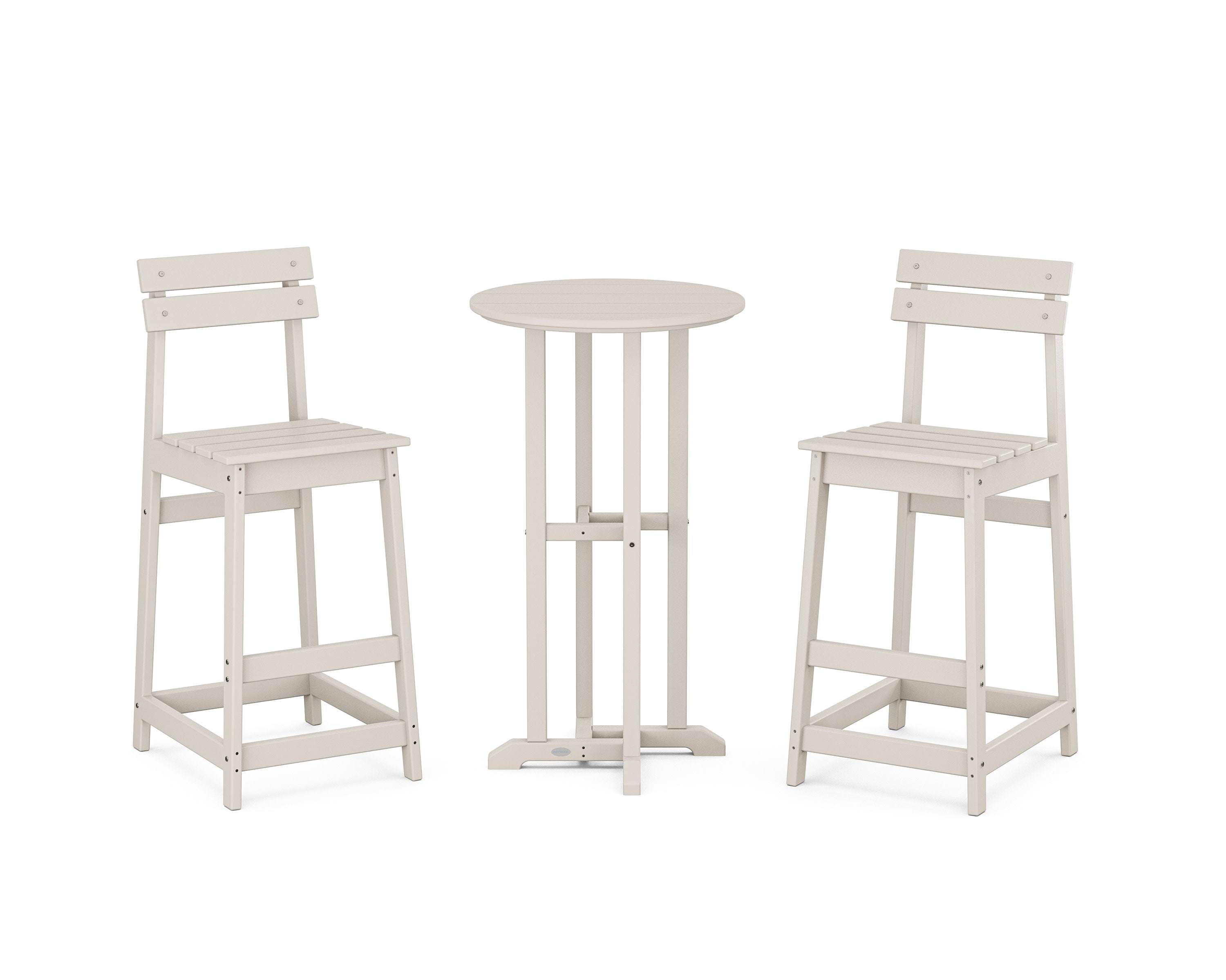Modern Studio Plaza Bar Chair 3-Piece Bistro Set in Sand