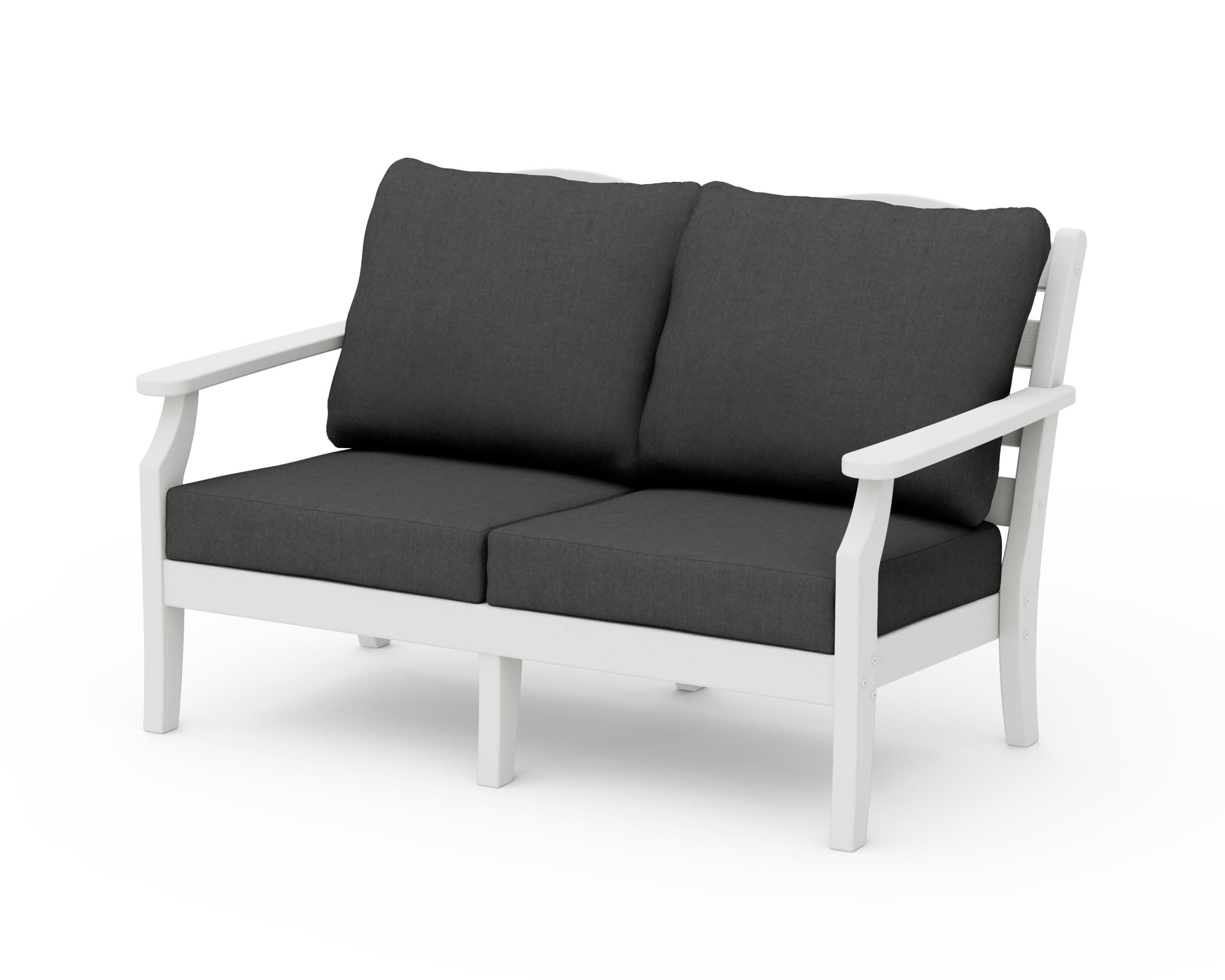 Savannah Deep Seating Loveseat in Vintage White / Spectrum Carbon