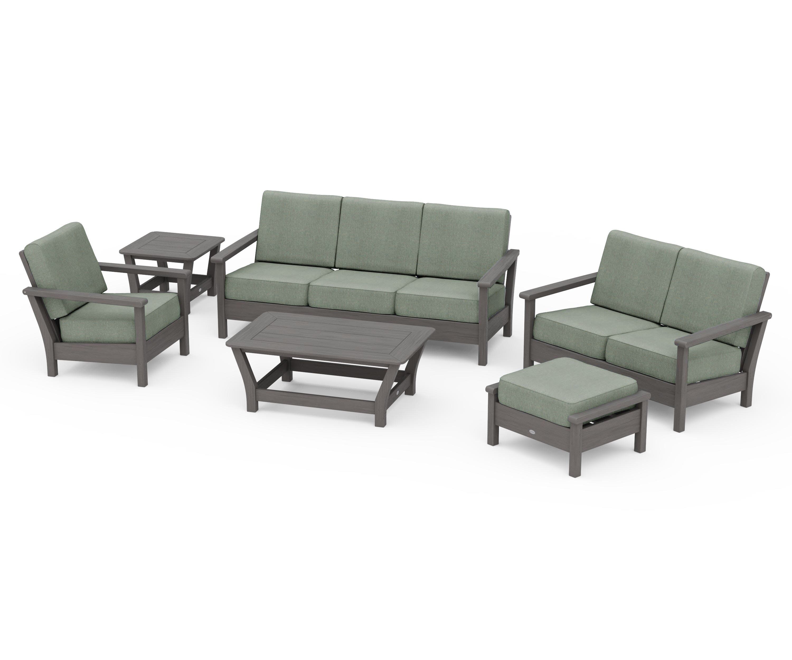 Harbour 6-Piece Outdoor Living Set in Driftwood / Cast Sage